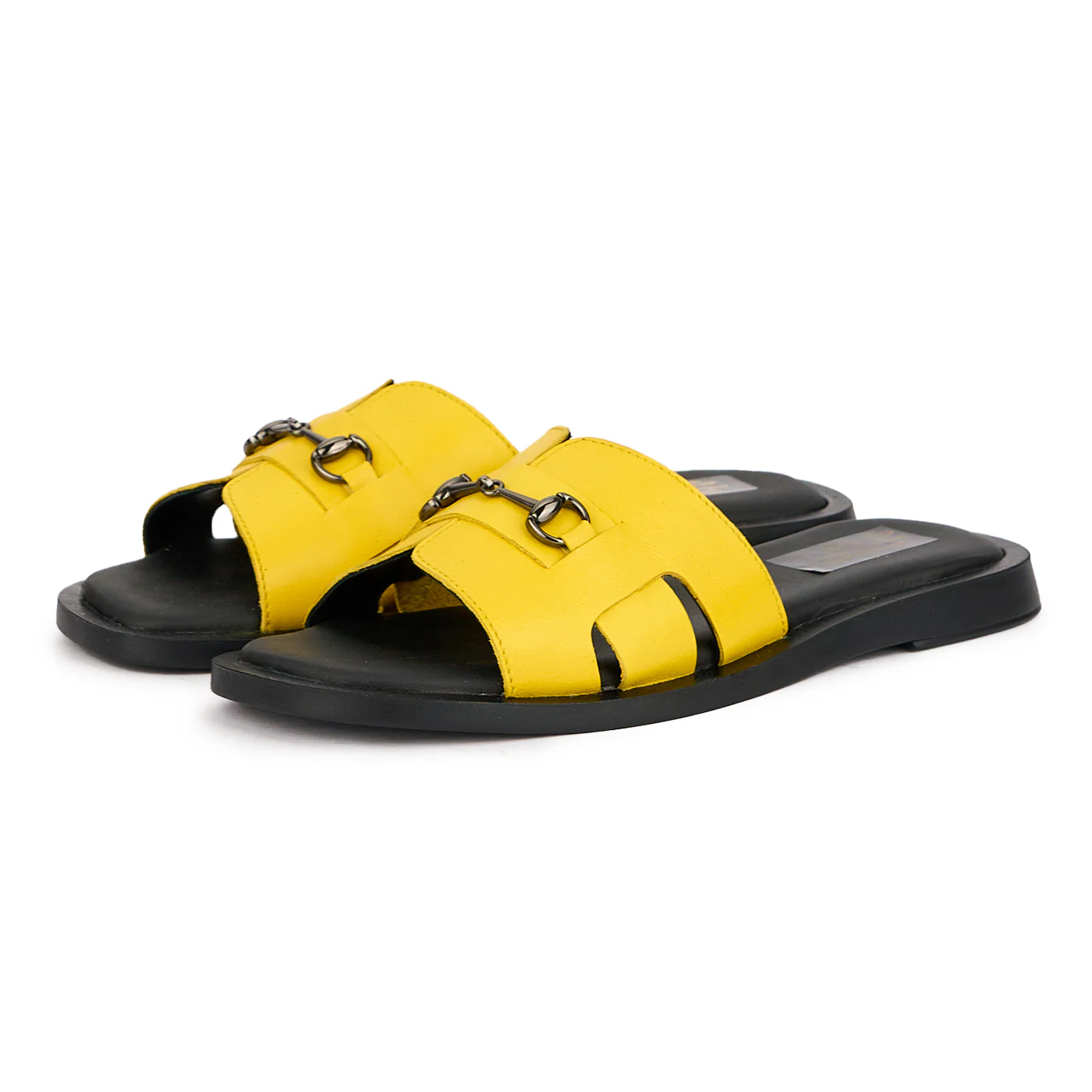 Papuc dama din piele naturala galbena cu talpa joasa 16350 - Image 3