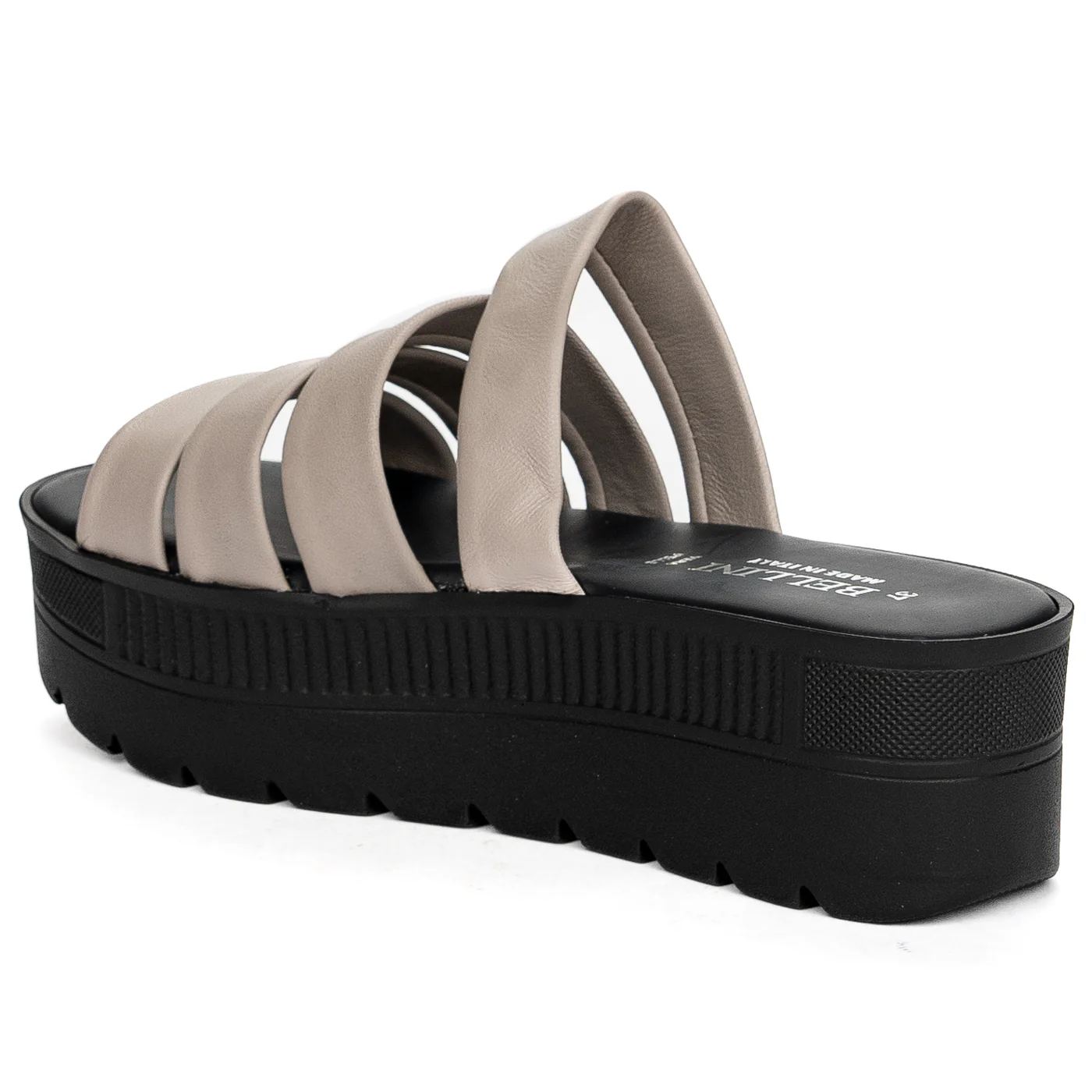 Papuc dama din piele naturala gri cu talpa inalta 13720 - Image 2