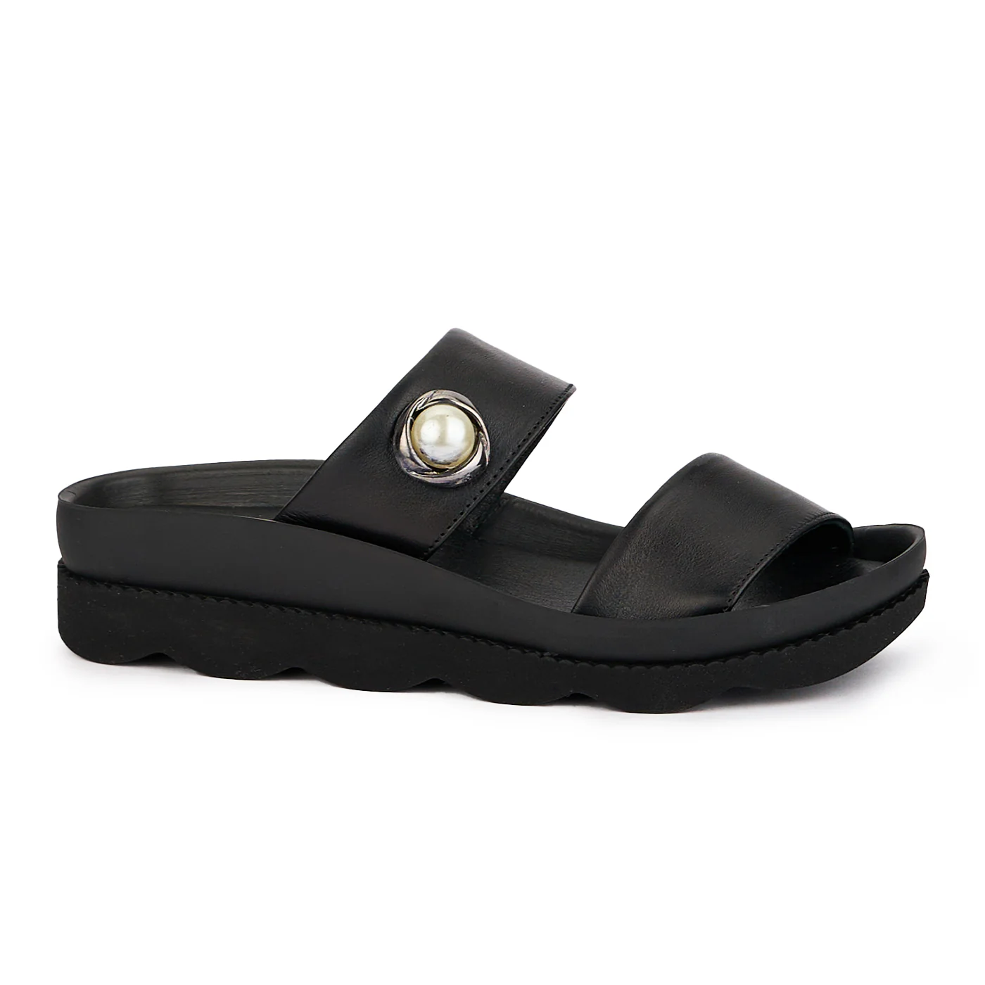 Papuc dama din piele naturala neagra 16342 - Image 2