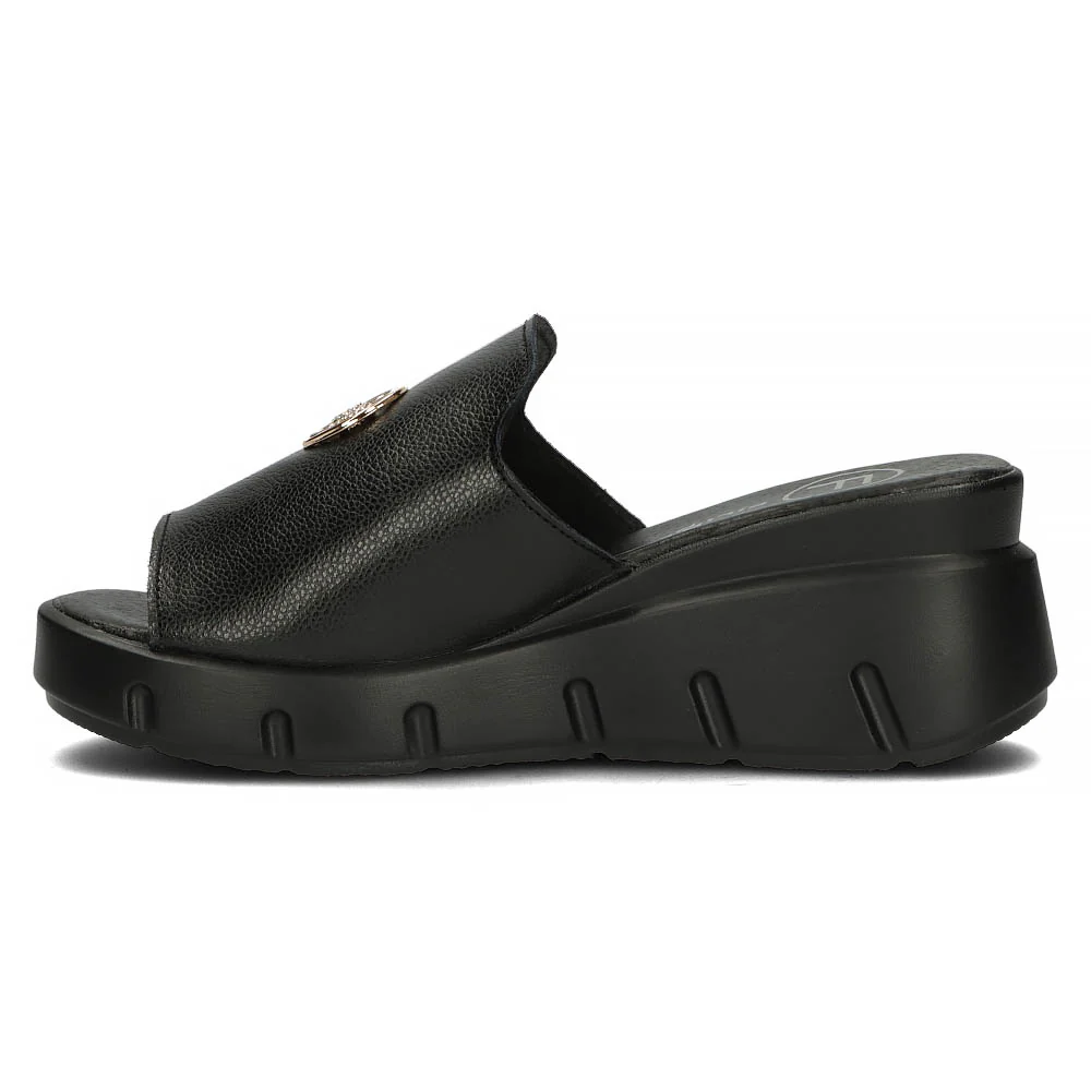 Papuc dama din piele naturala neagra cu platforma 13308 - Image 8