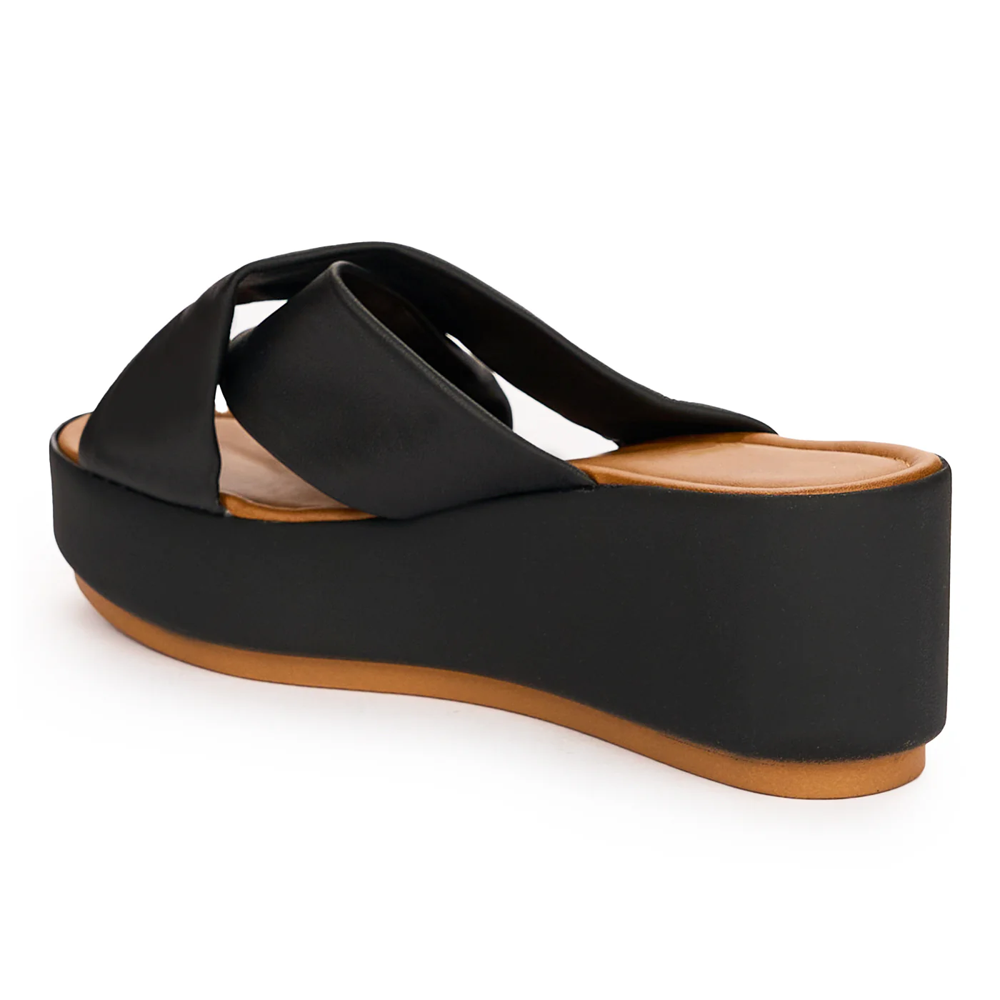 Papuc dama din piele naturala neagra cu talpa inalta 13734 - Image 6