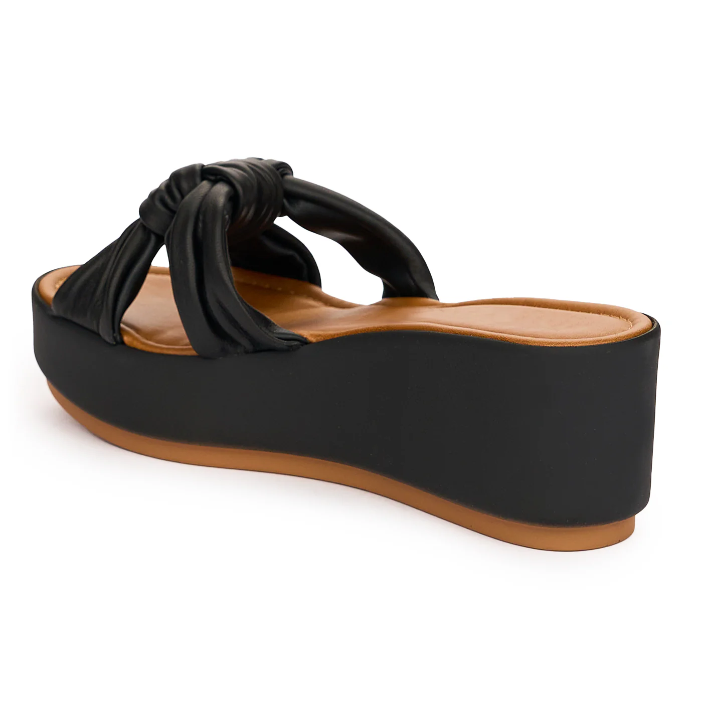 Papuc dama din piele naturala neagra cu talpa inalta 13735 - Image 2