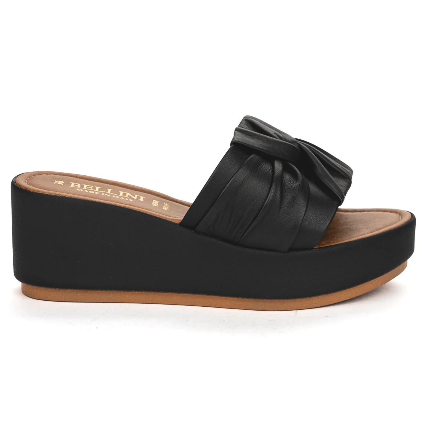 Papuc dama din piele naturala neagra cu talpa inalta 13830