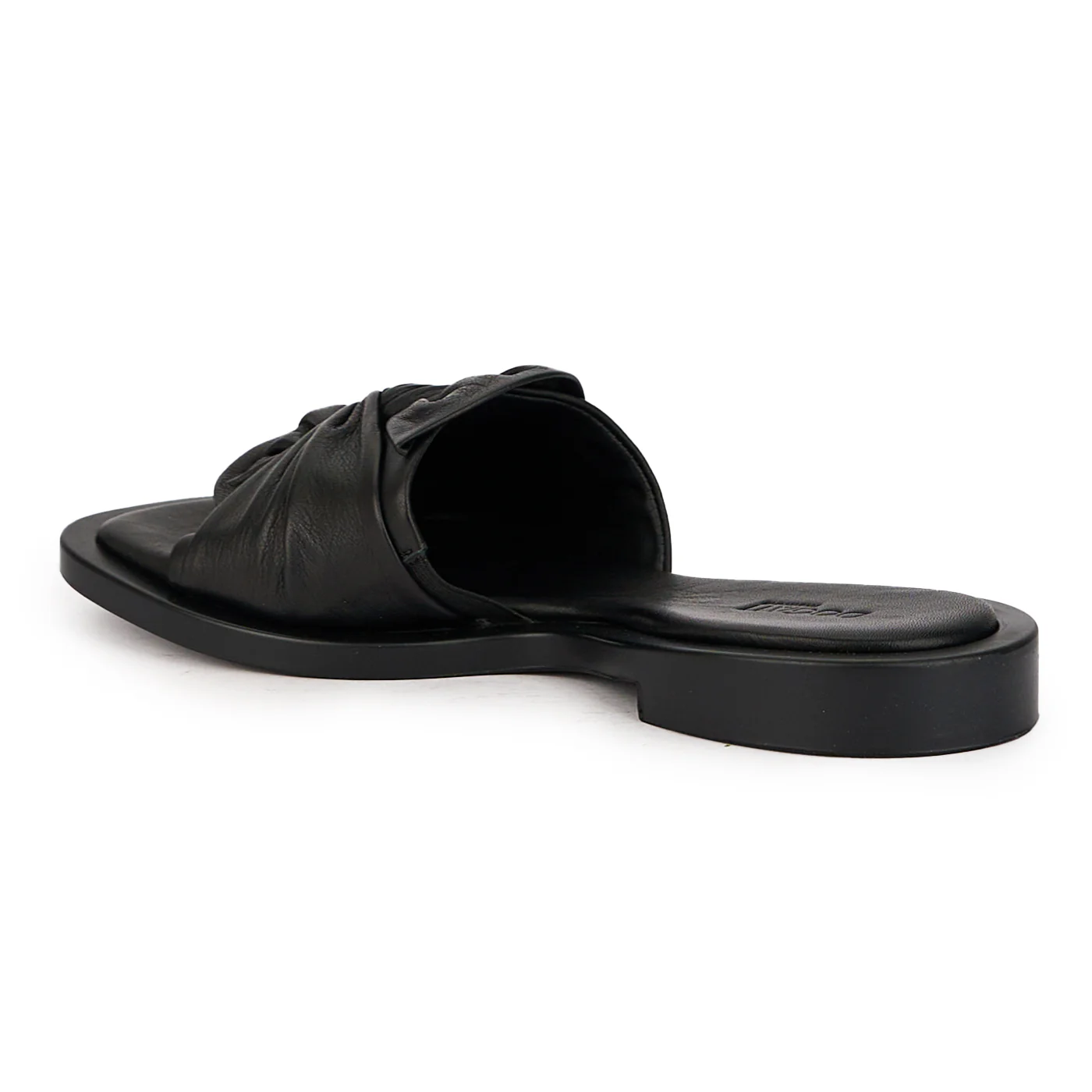 Papuc dama din piele naturala neagra cu talpa joasa 16109 - Image 2