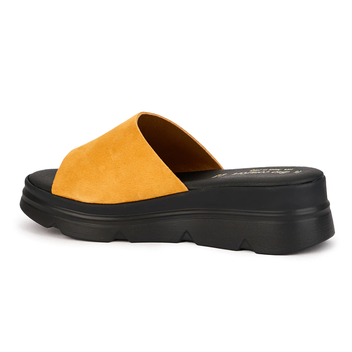 Papuc dama din piele naturala portocalie cu platforma 16591 - Image 2