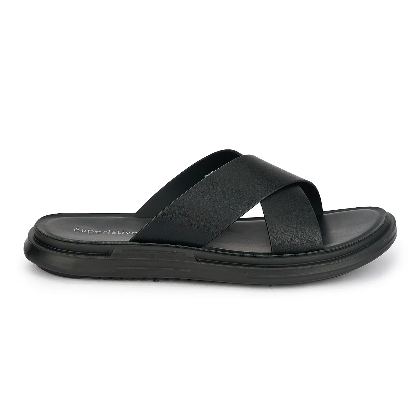 Papuci barbati din piele naturala neagra 20191