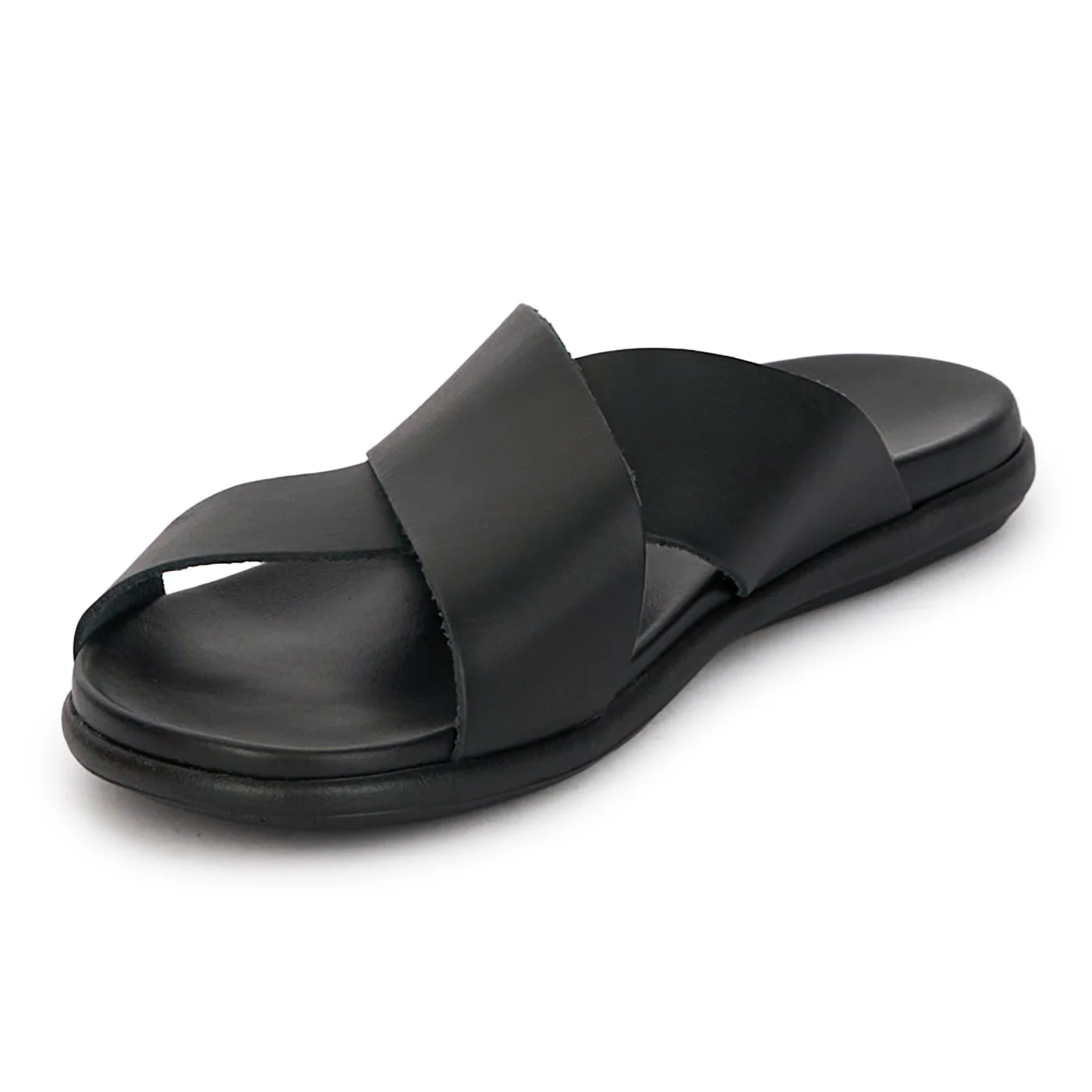 Papuci barbati din piele naturala neagra 7896 - Image 3