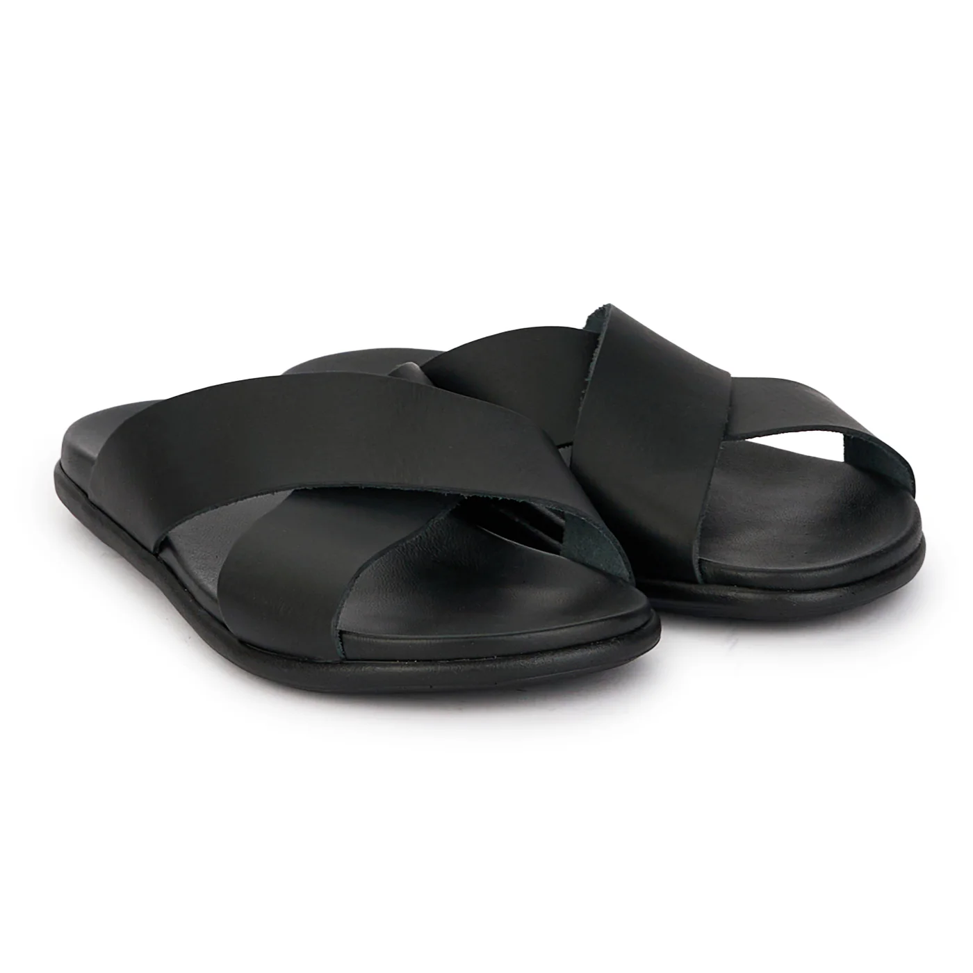 Papuci barbati din piele naturala neagra 7896 - Image 4