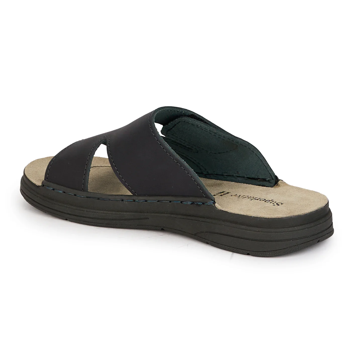 Papuci barbati din piele naturala neagra 7899 - Image 2