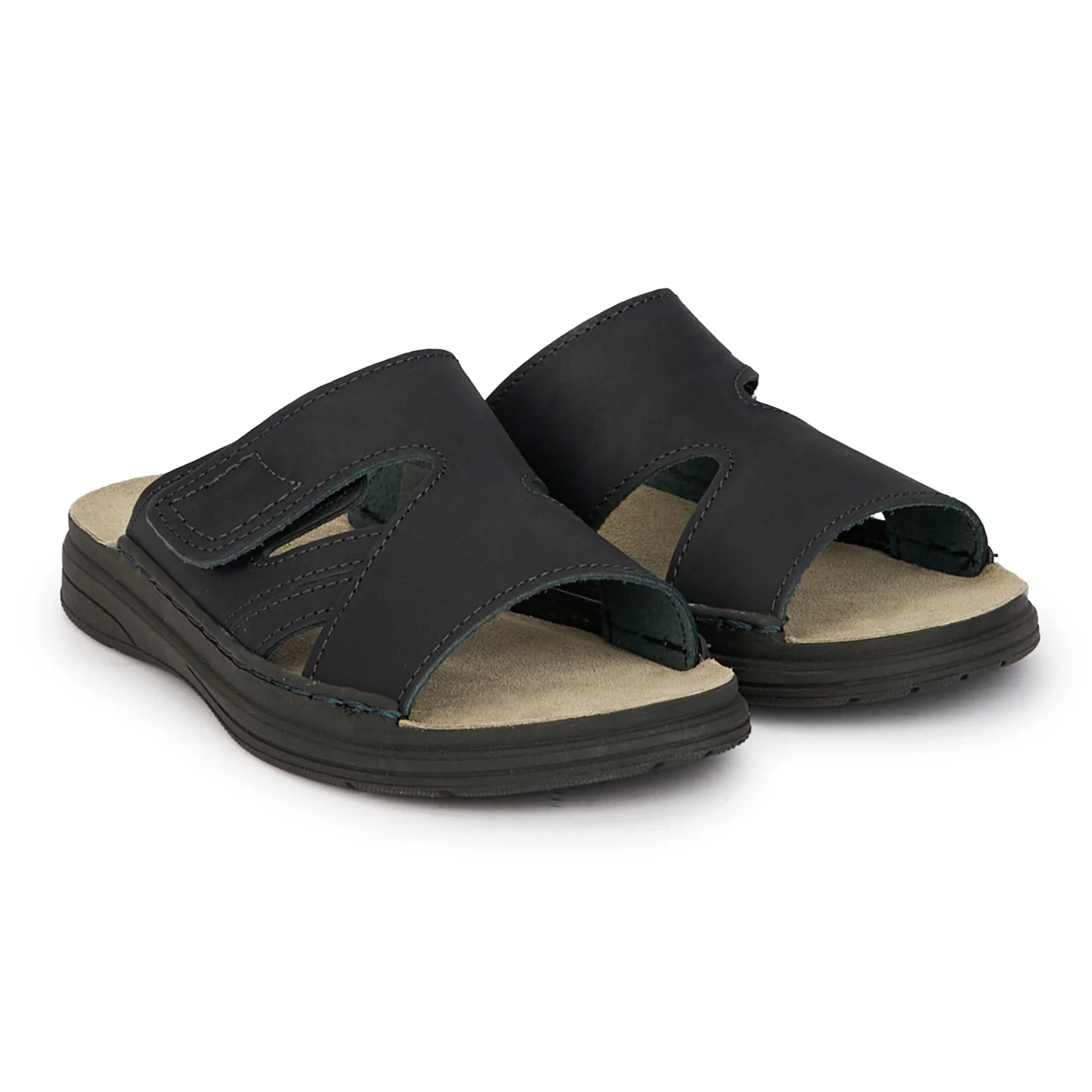 Papuci barbati din piele naturala neagra 7899 - Image 4