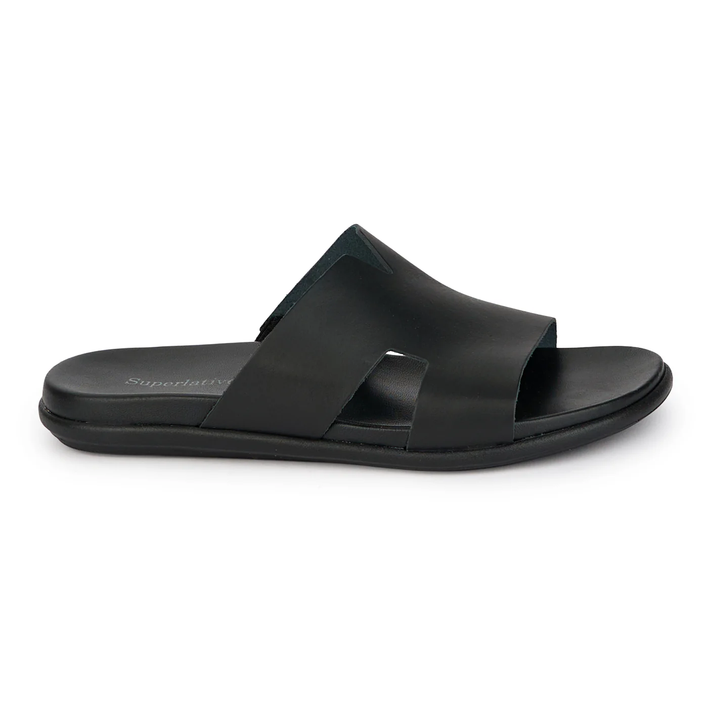 Papuci barbati din piele naturala neagra 7902