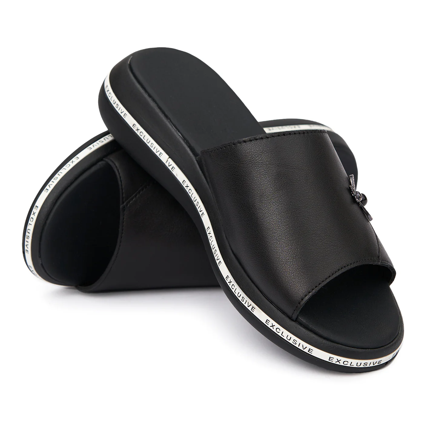 Papuci dama casual din piele naturala neagra 2500 - Image 4