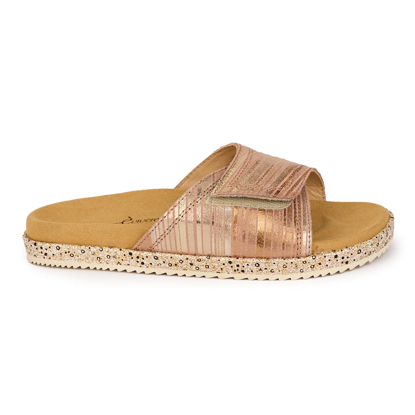 Papuci dama din piele naturala roz 18332