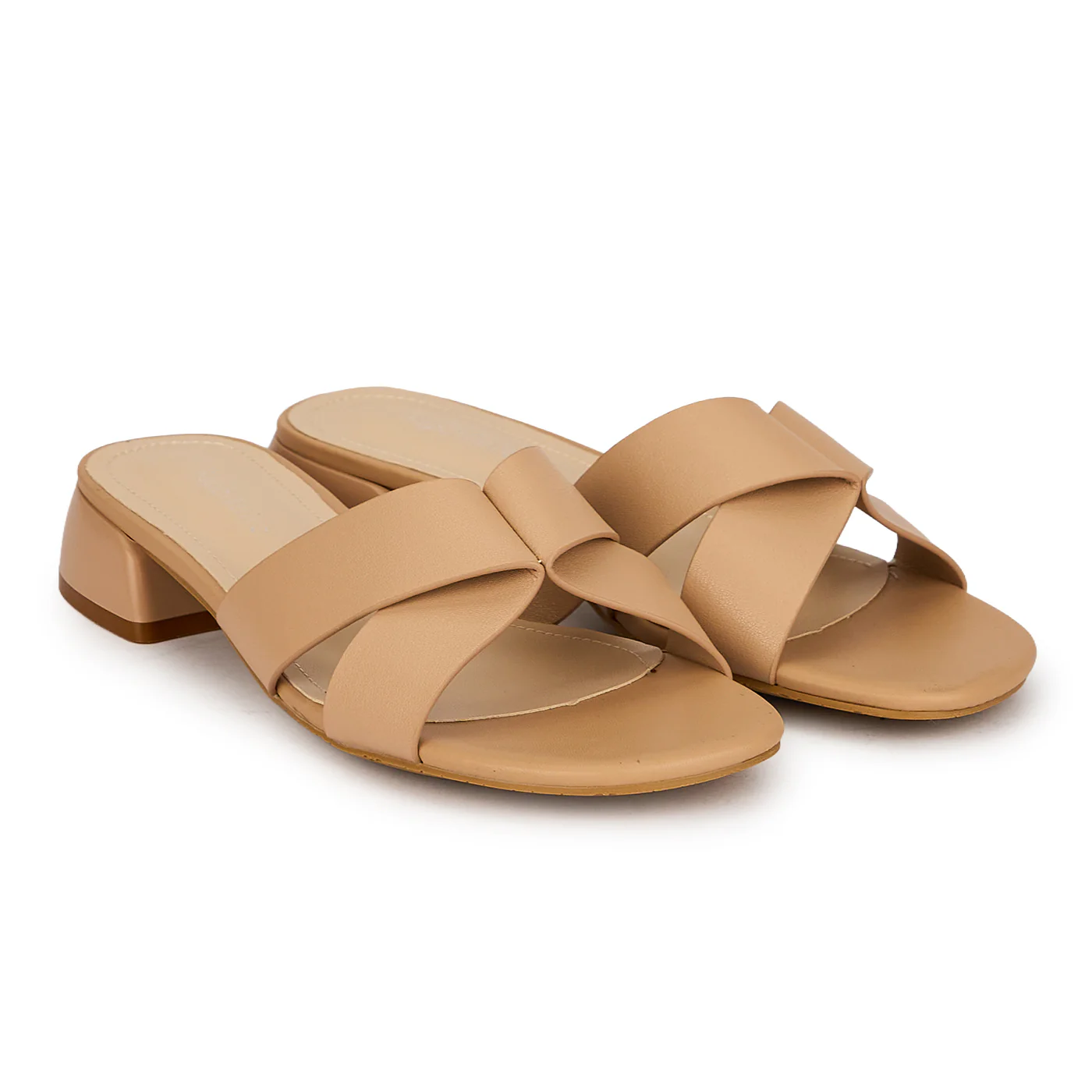 Papuci eleganti dama din piele naturala bej cu toc mic 3 cm 19798 - Image 4