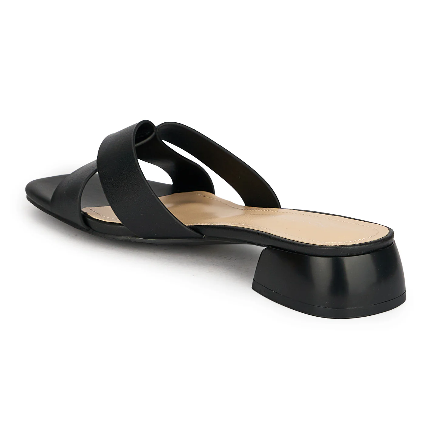 Papuci eleganti dama din piele naturala neagra cu toc mic 3 cm 19797 - Image 2