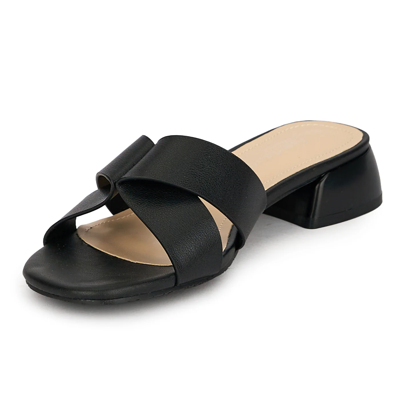 Papuci eleganti dama din piele naturala neagra cu toc mic 3 cm 19797 - Image 3