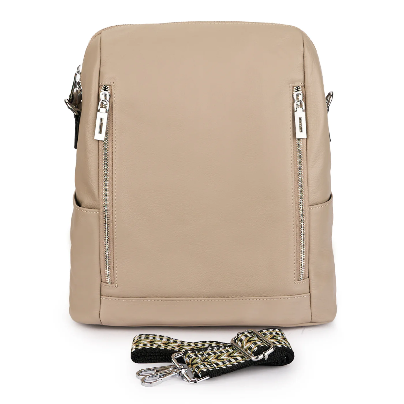Rucsac din piele naturala bej 21286