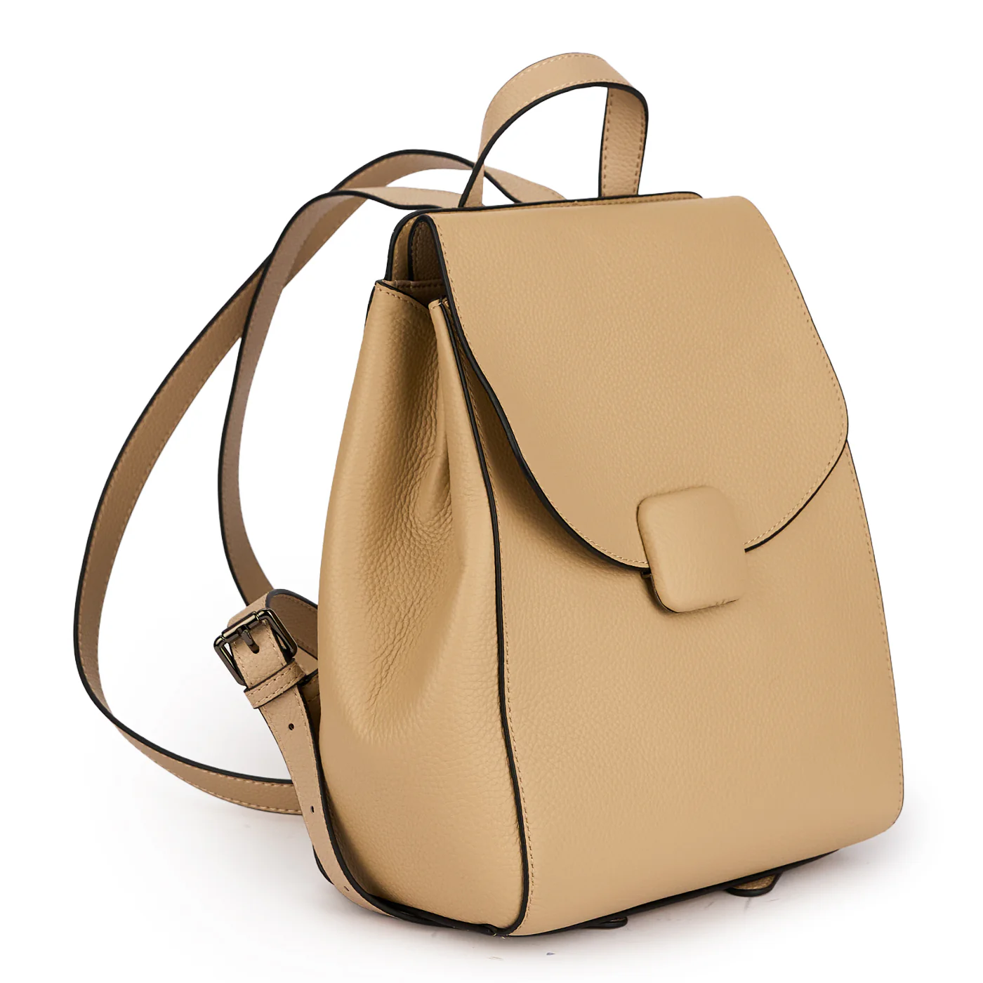 Rucsac din piele naturala bej 21458 - Image 2