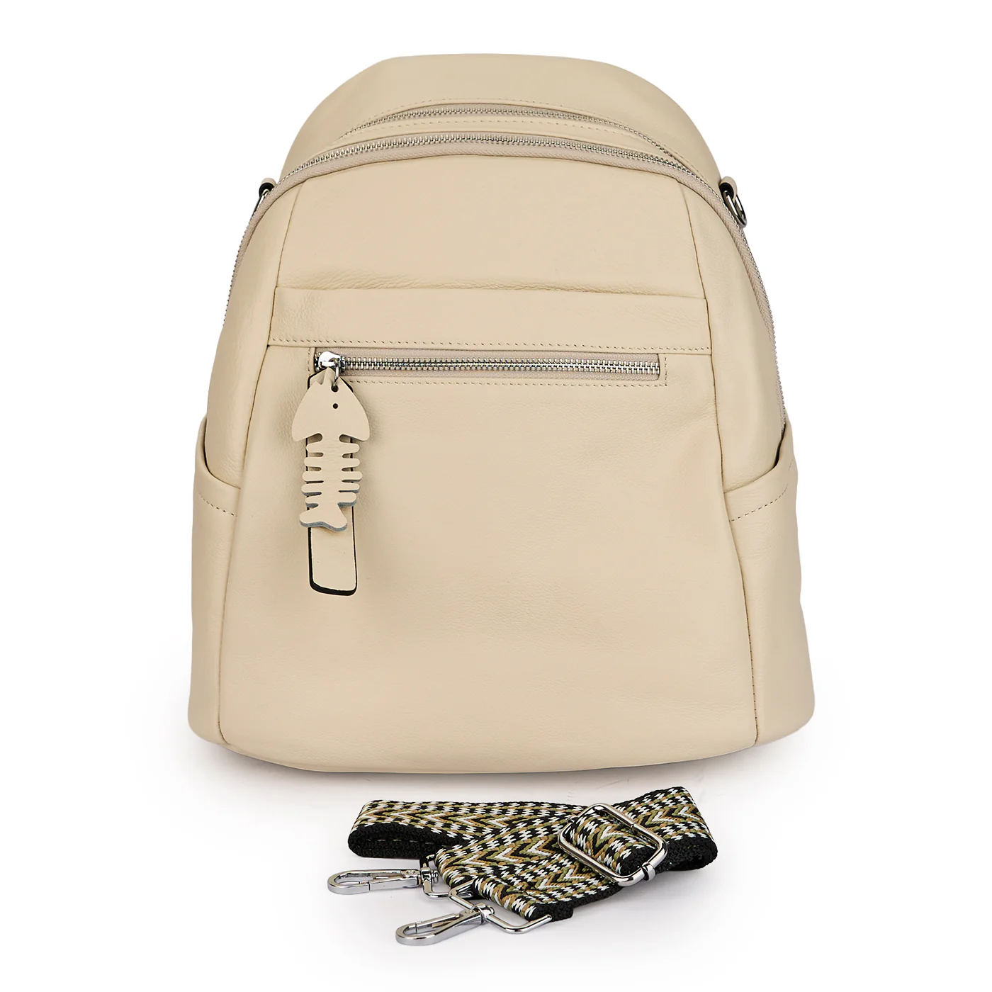 Rucsac din piele naturala crem 21275