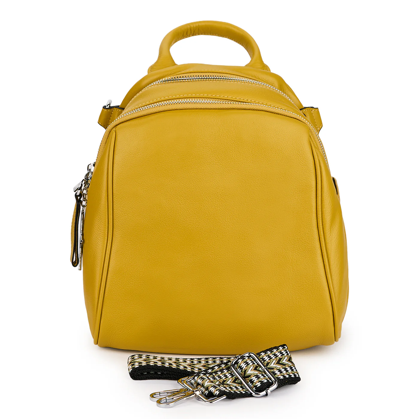 Rucsac din piele naturala galbena 21279