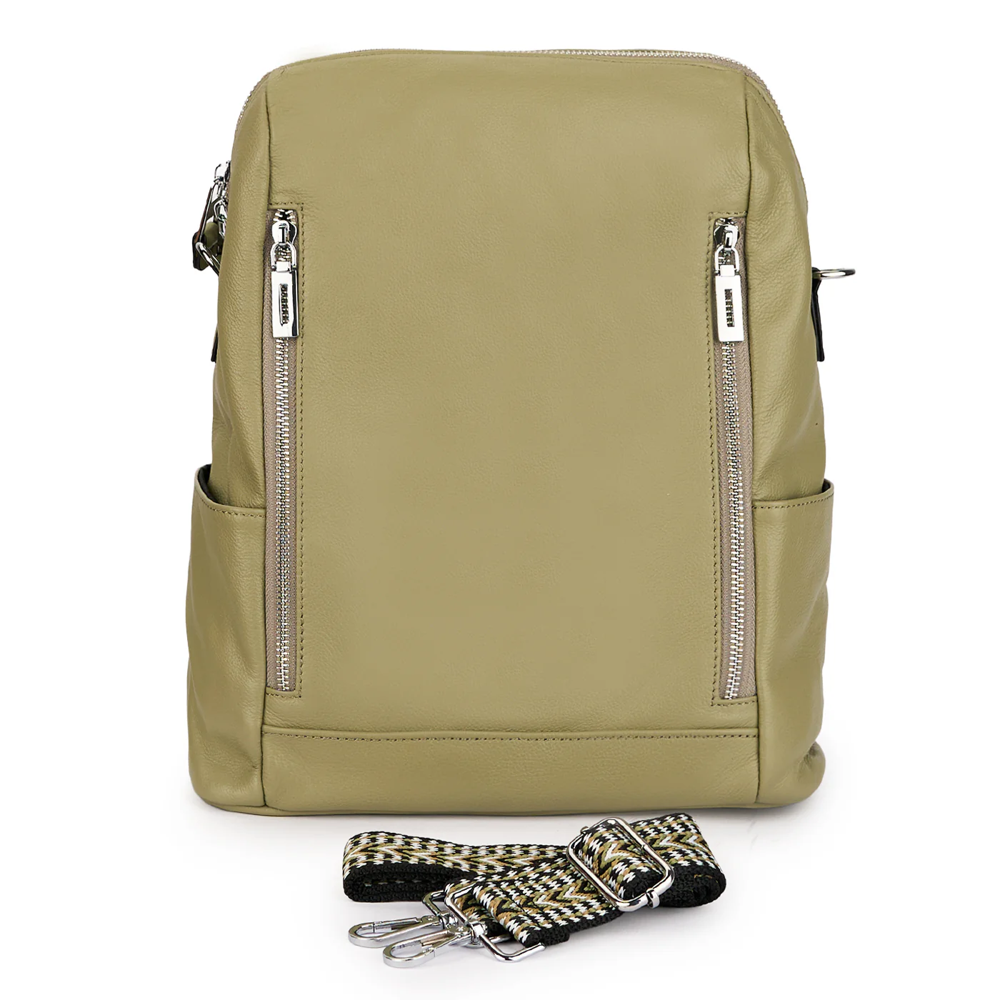 Rucsac din piele naturala kaki 21285