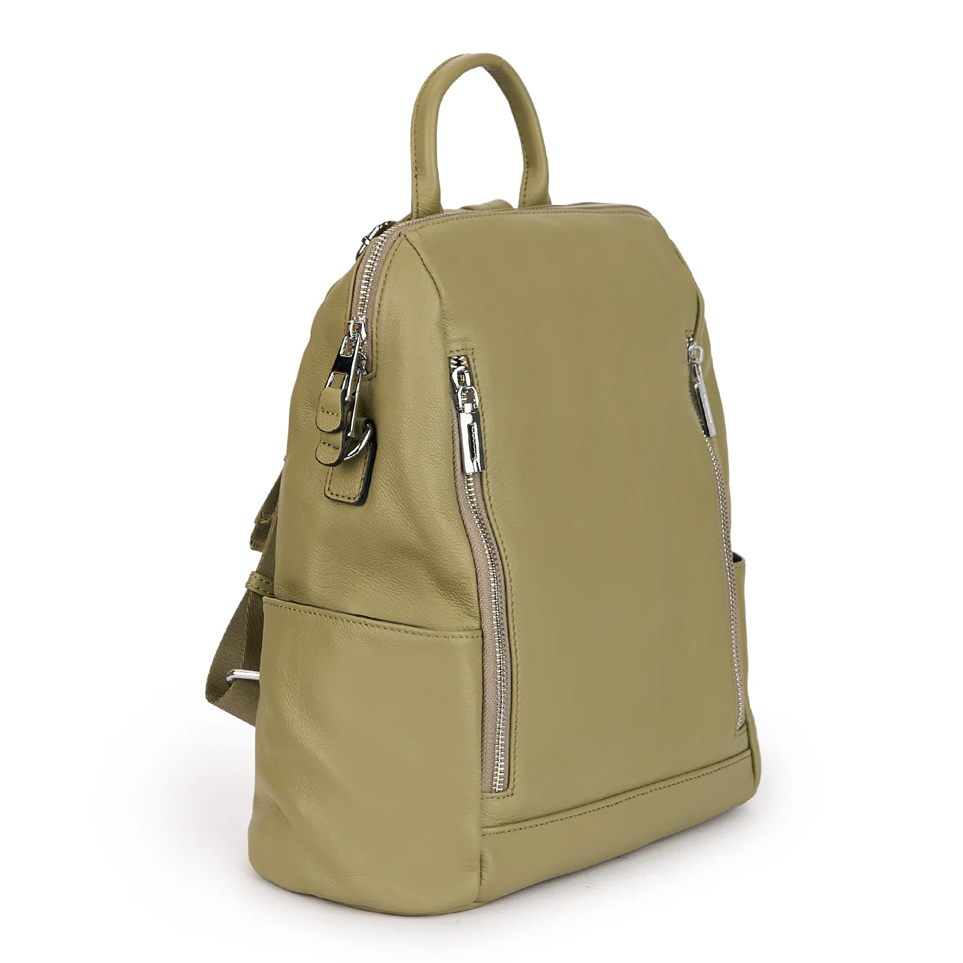 Rucsac din piele naturala kaki 21285 - Image 2