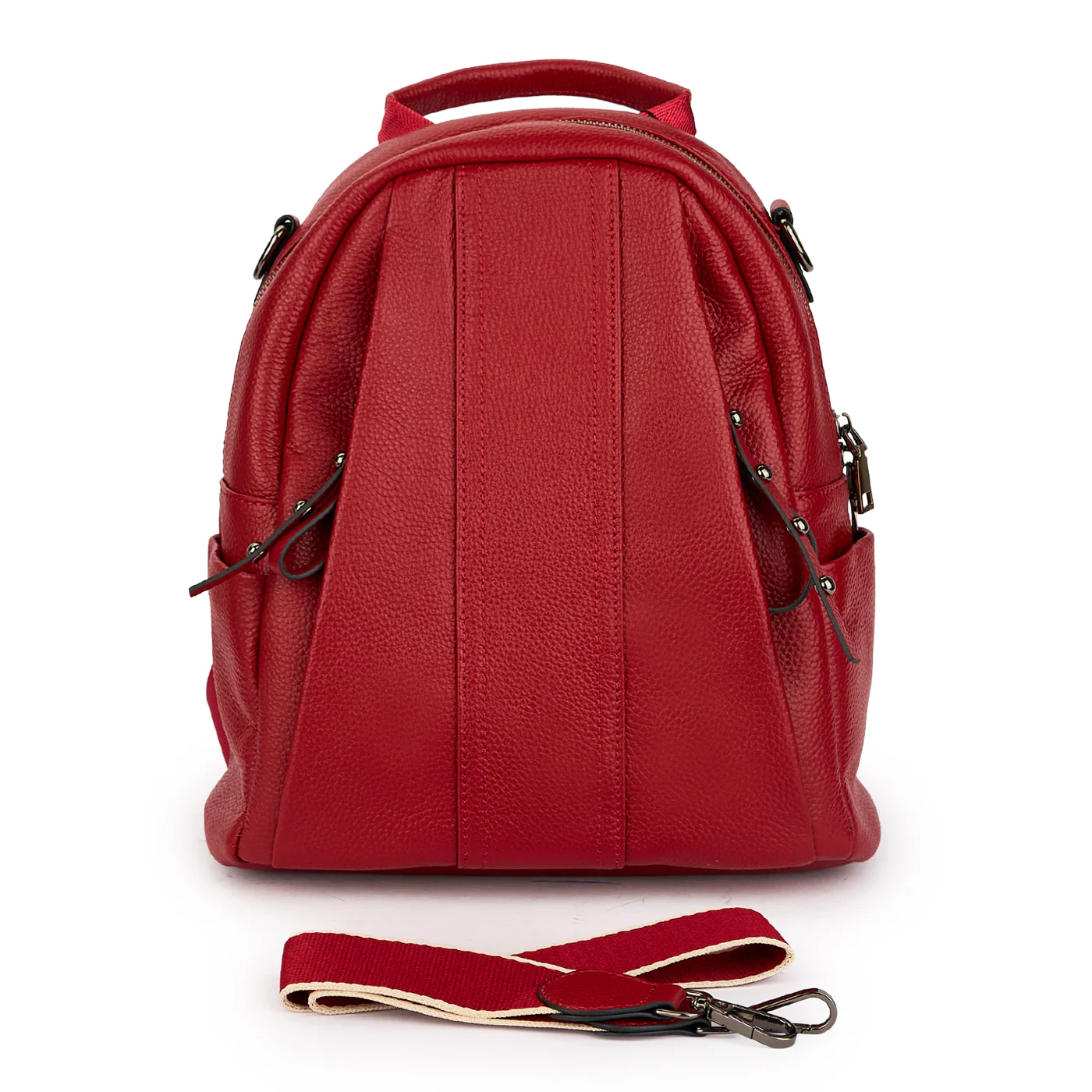 Rucsac din piele naturala rosie 21346