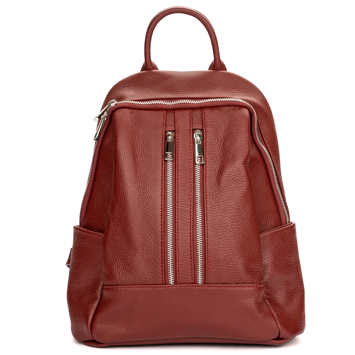 Rucsac elegant dama din piele naturala visinie 11341