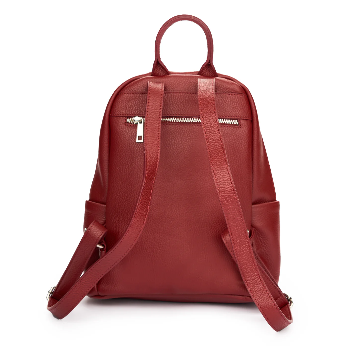 Rucsac elegant dama din piele naturala rosie 11293 - Image 3
