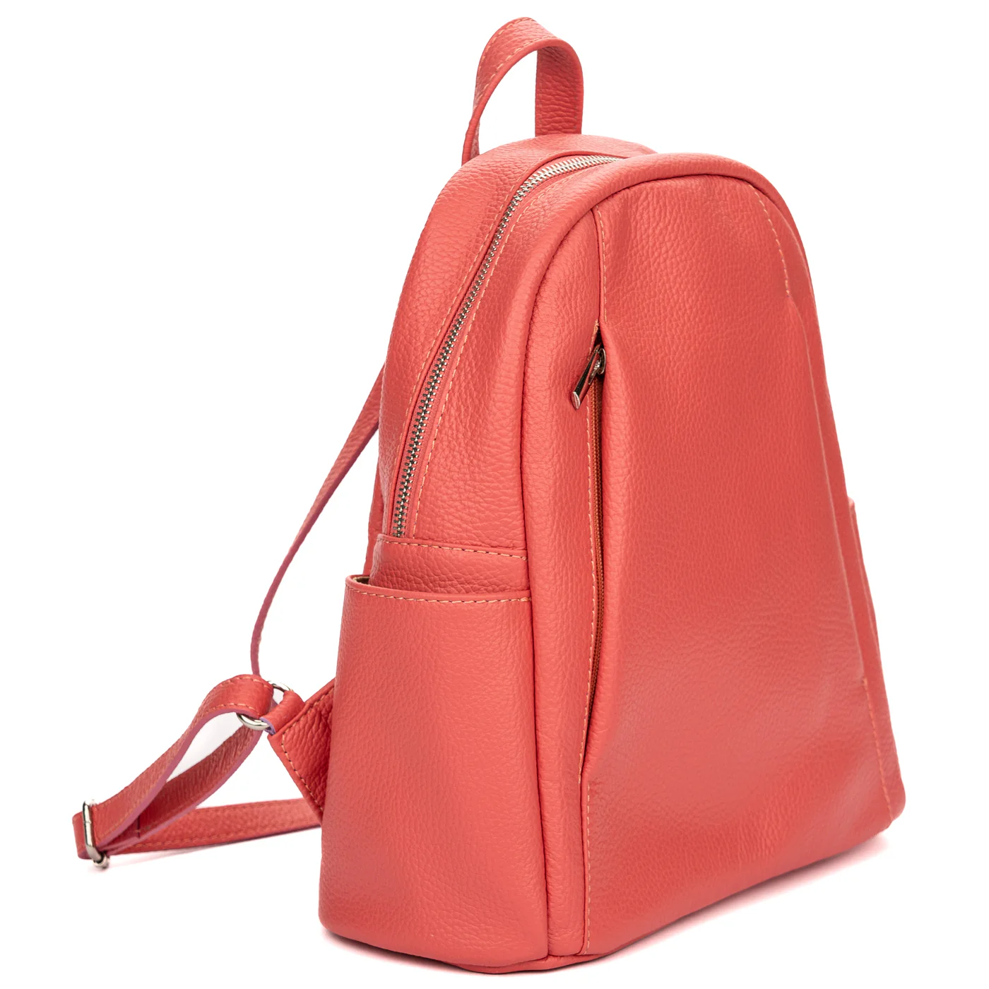 Rucsac elegant dama din piele naturala roz piersica 11353