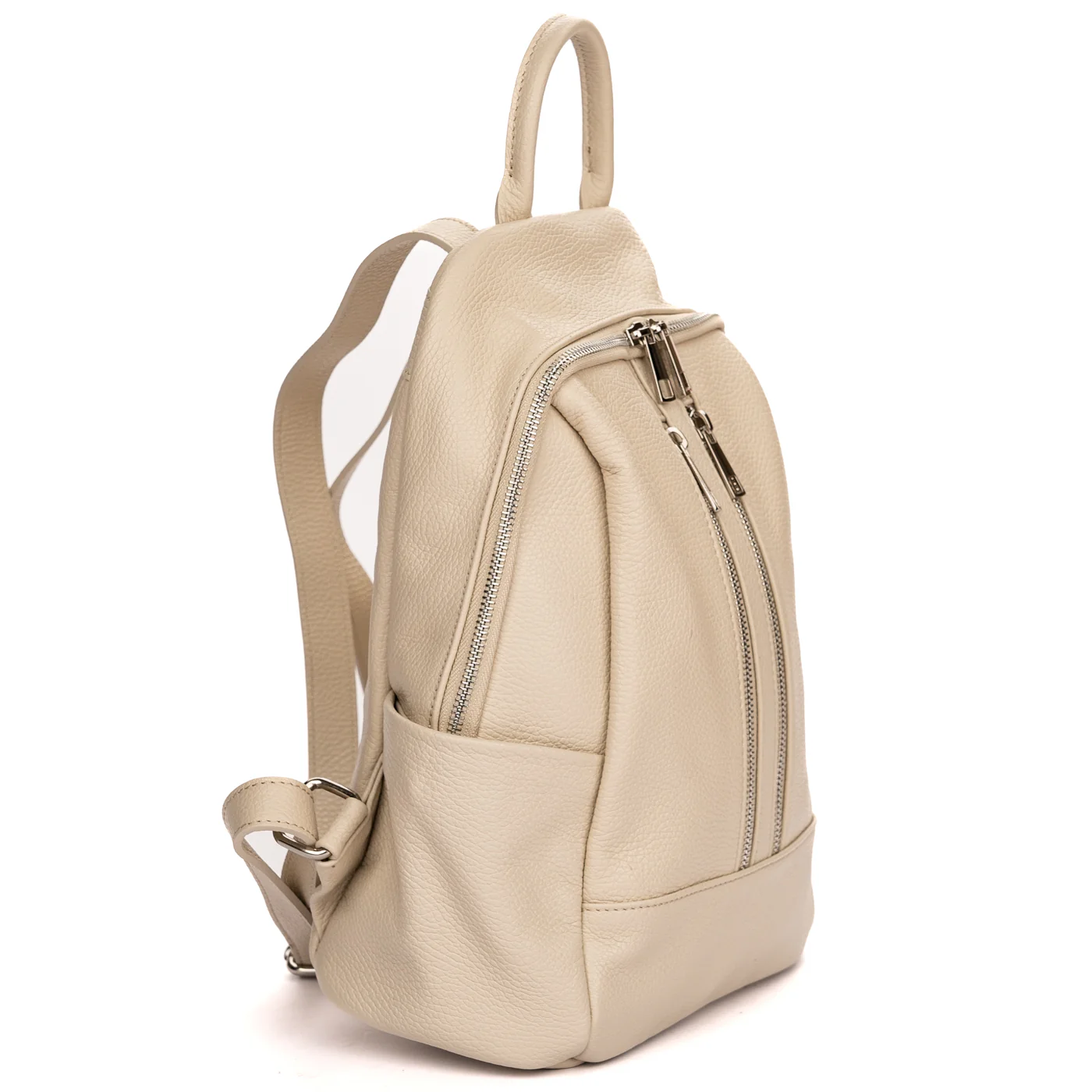 Rucsac elegant dama din piele naturala crem 11342 - Image 2
