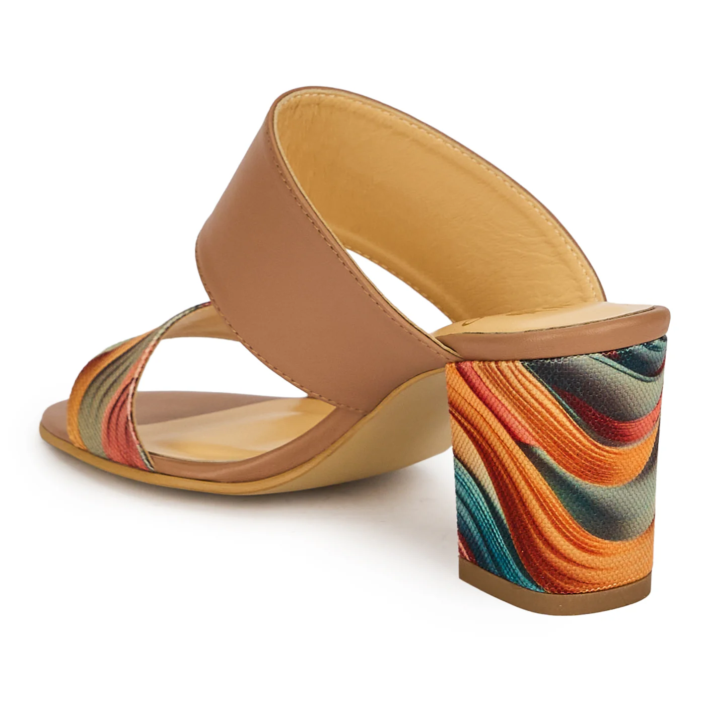 Saboti dama din piele naturala cu toc gros 7 cm 19396 - Image 2