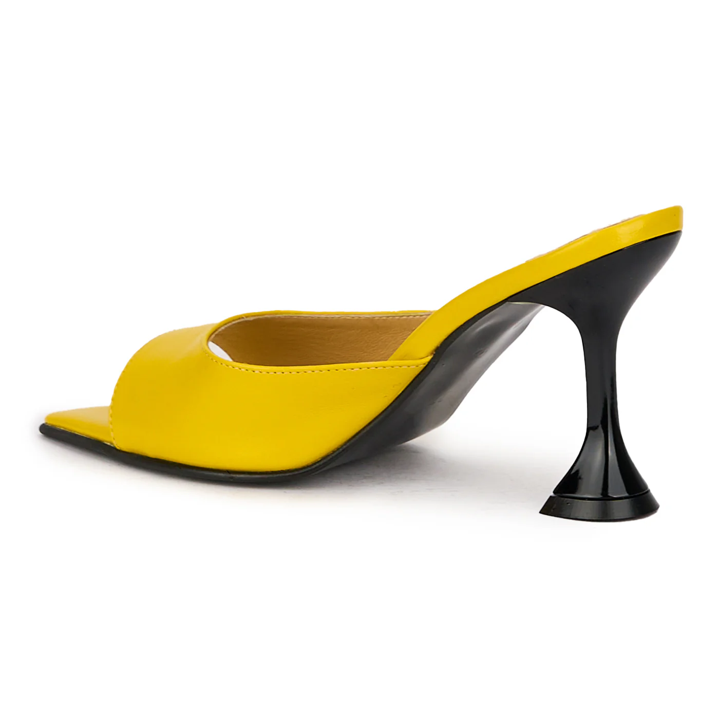Saboti dama din piele naturala galbena cu toc 8.5 cm 16016 - Image 2