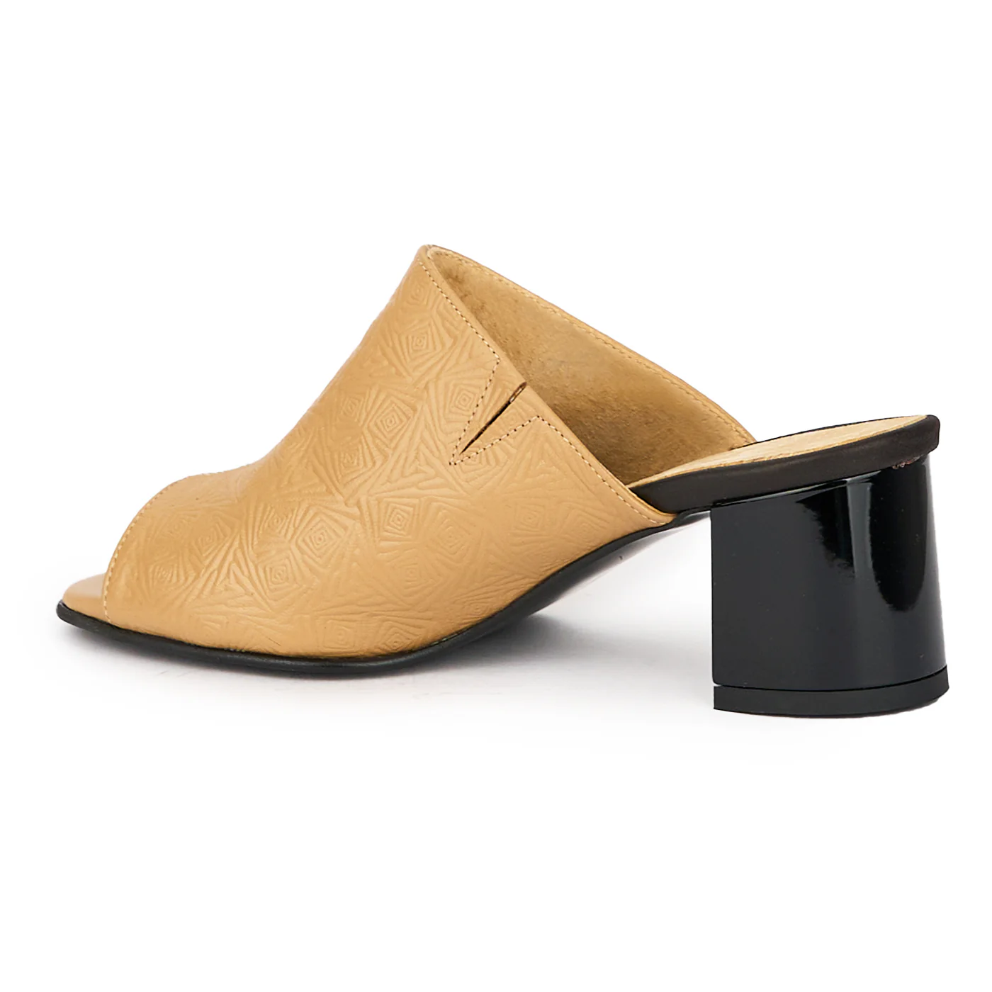 Saboti dama din piele naturala maro cu toc 6 cm 15494 - Image 2