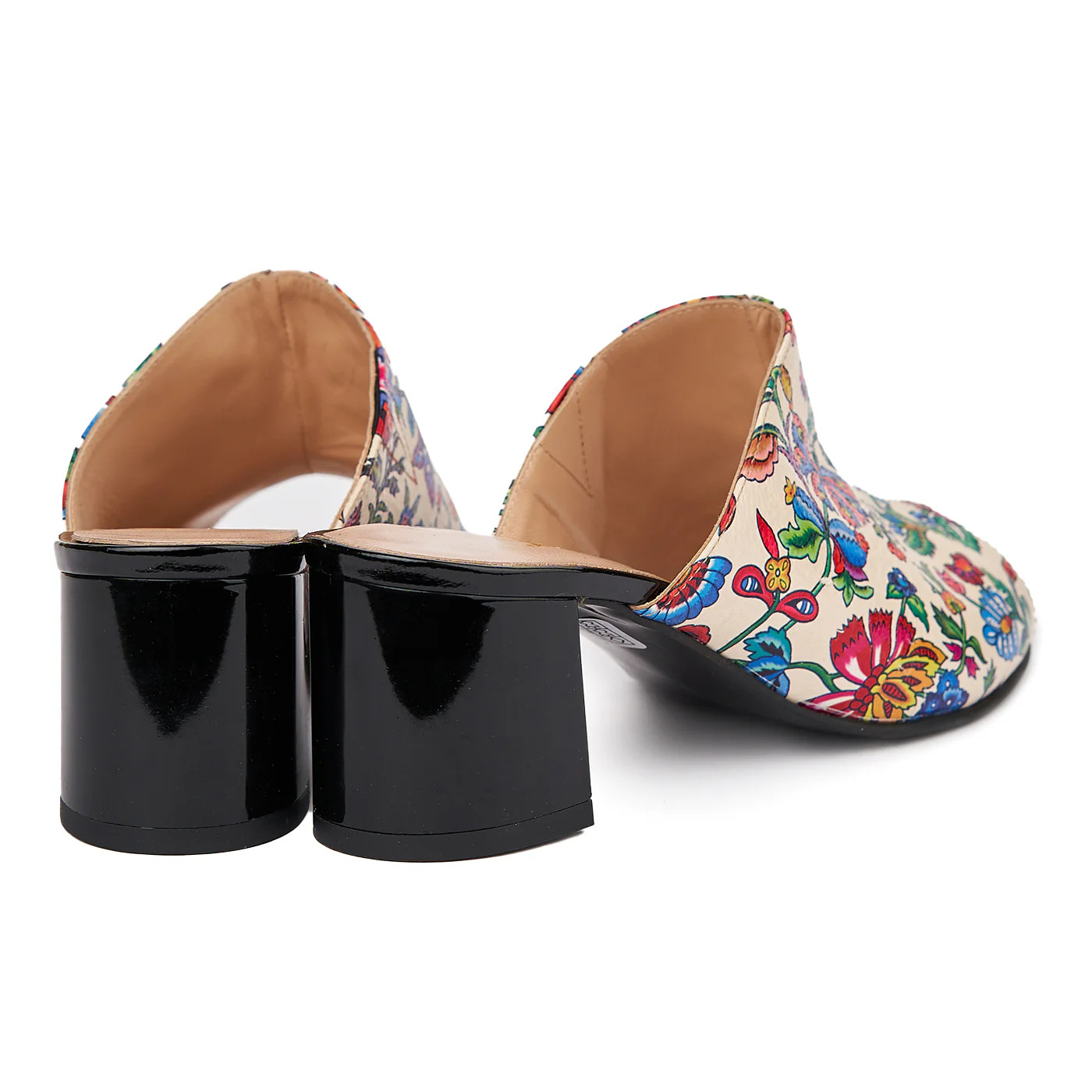 Saboti dama din piele naturala model floral 5510 - Image 2