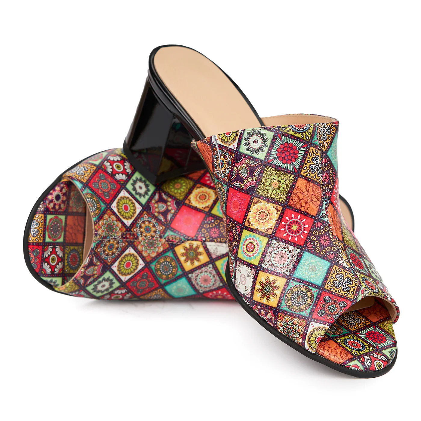 Saboti dama din piele naturala multicolor 5509 - Image 4