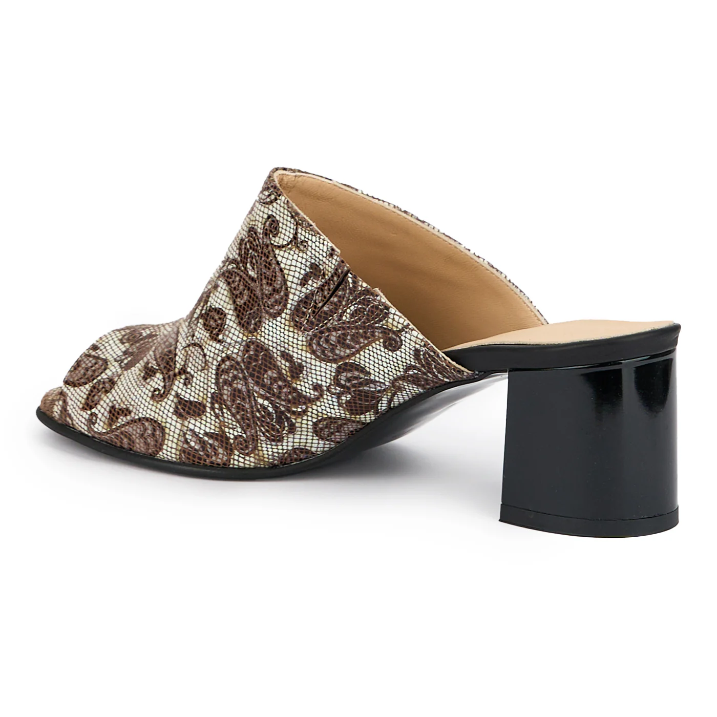 Saboti dama din piele naturala multicolor cu toc 6 cm 15167 - Image 2