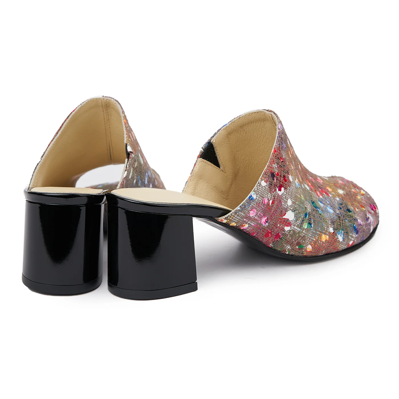 Saboti dama din piele naturala multicolora 5780 - Image 2