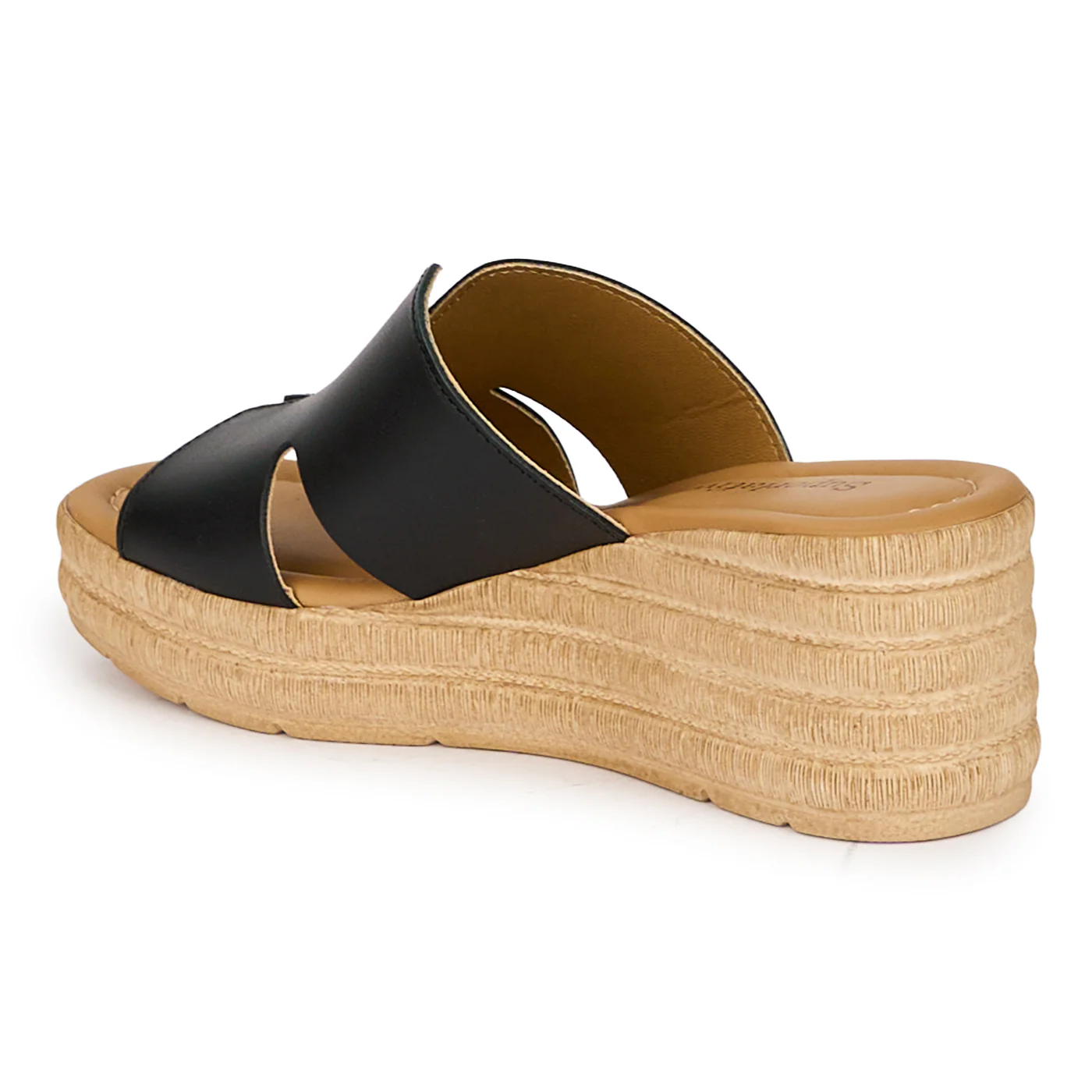 Saboti dama din piele naturala neagra cu platforma 6.5 cm 18354 - Image 2
