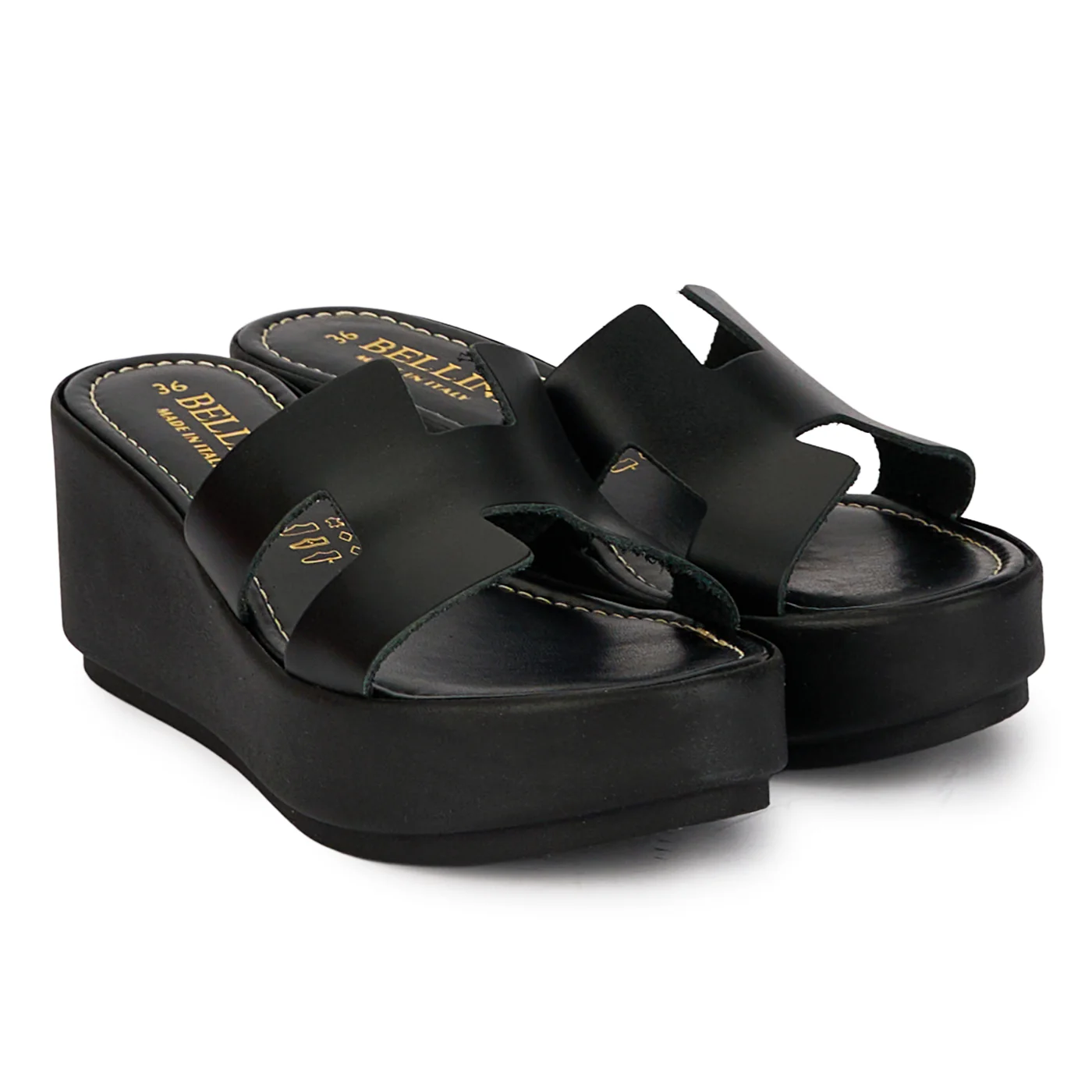 Saboti dama din piele naturala neagra cu platforma 6.5 cm 18412 - Image 4