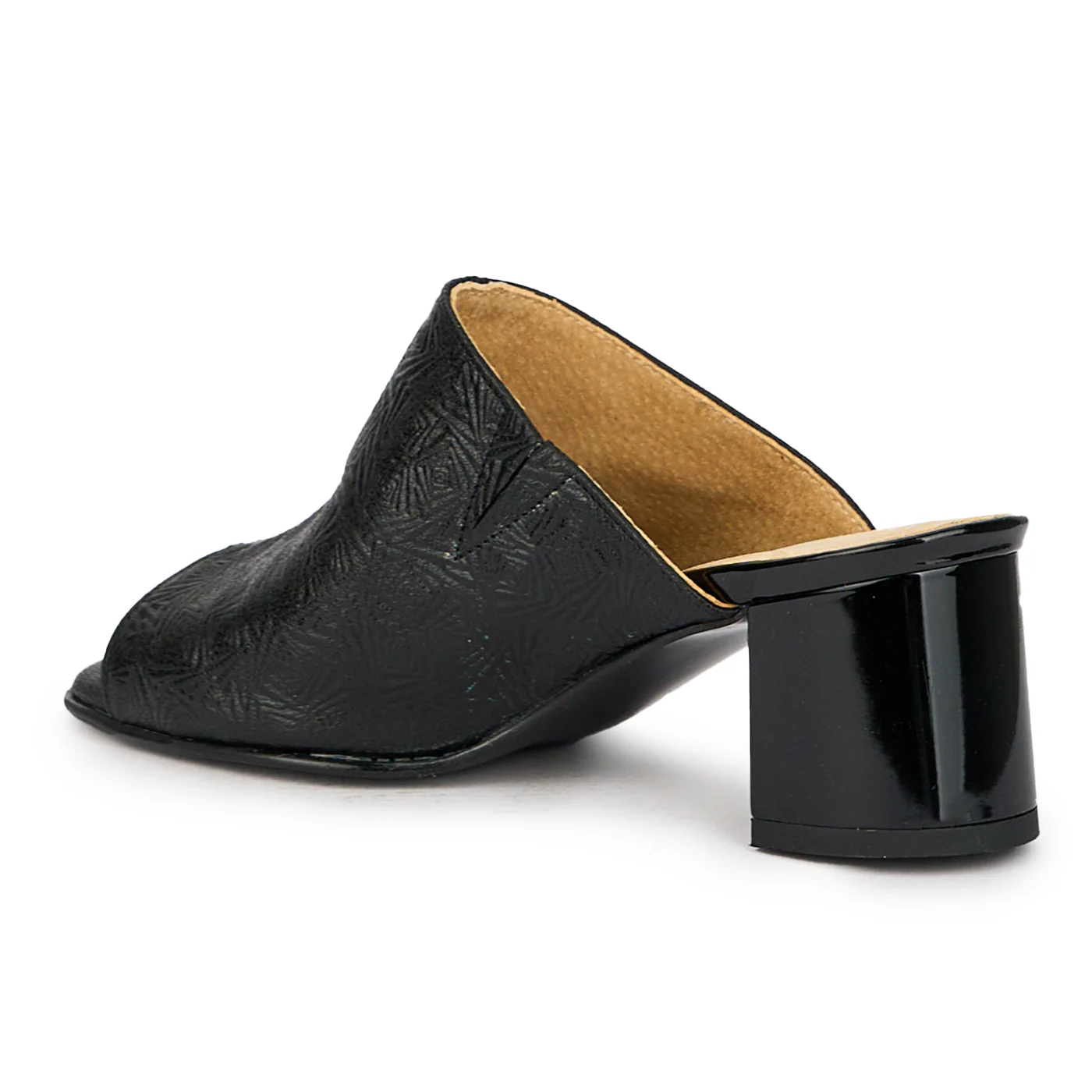 Saboti dama din piele naturala neagra cu toc 5.5 cm 15853 - Image 2