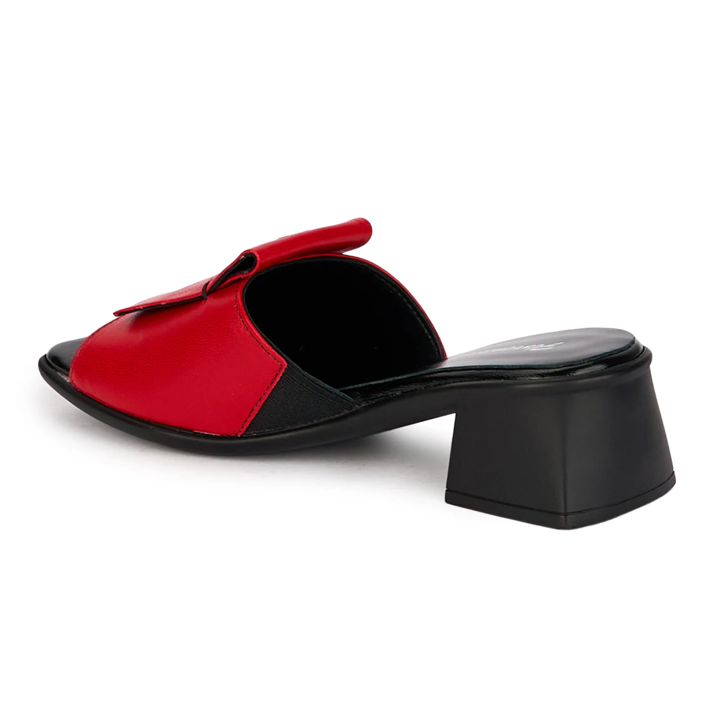 Saboti dama din piele naturala rosie cu toc gros 4.5 cm 18542 - Image 2