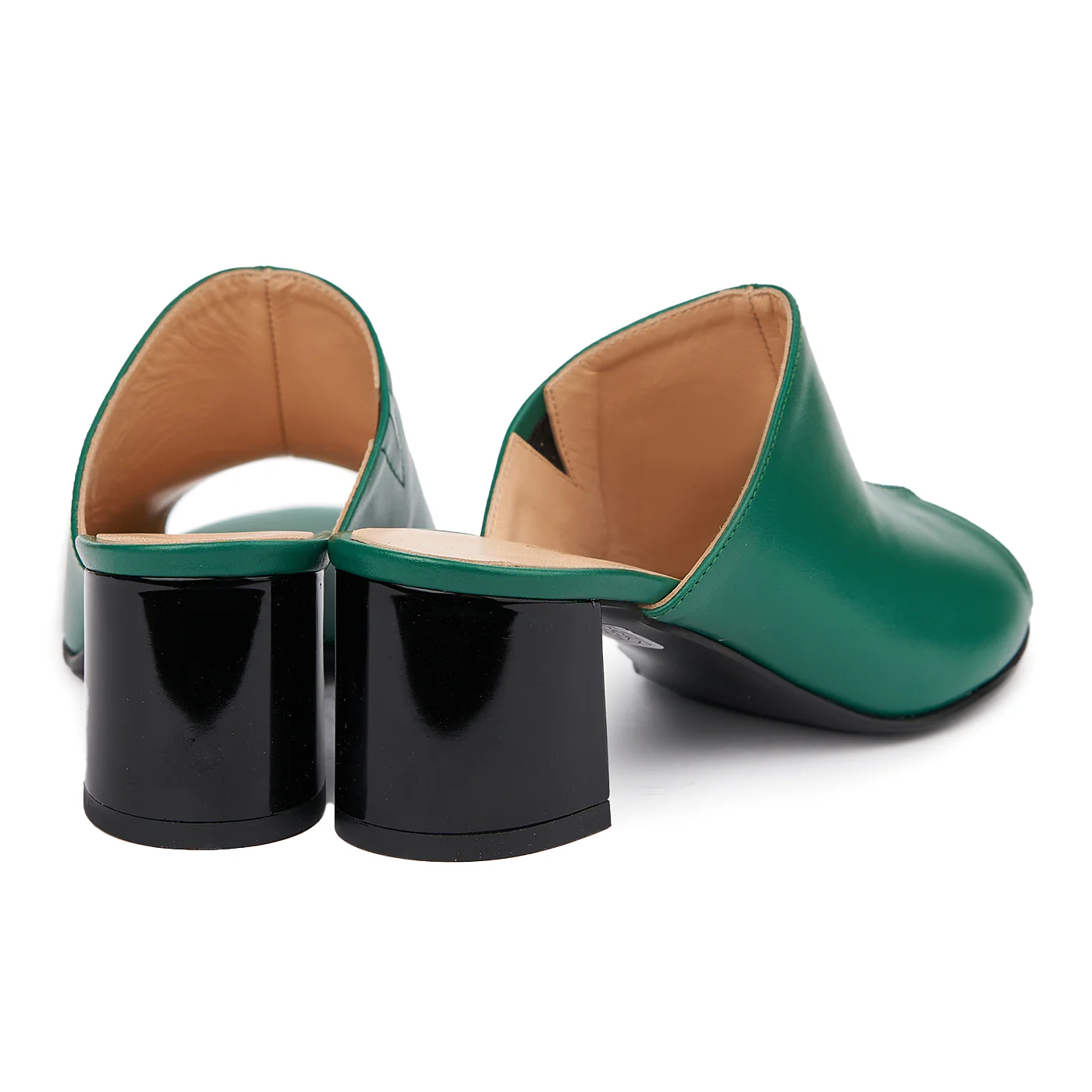 Saboti dama din piele naturala verde 5507 - Image 2