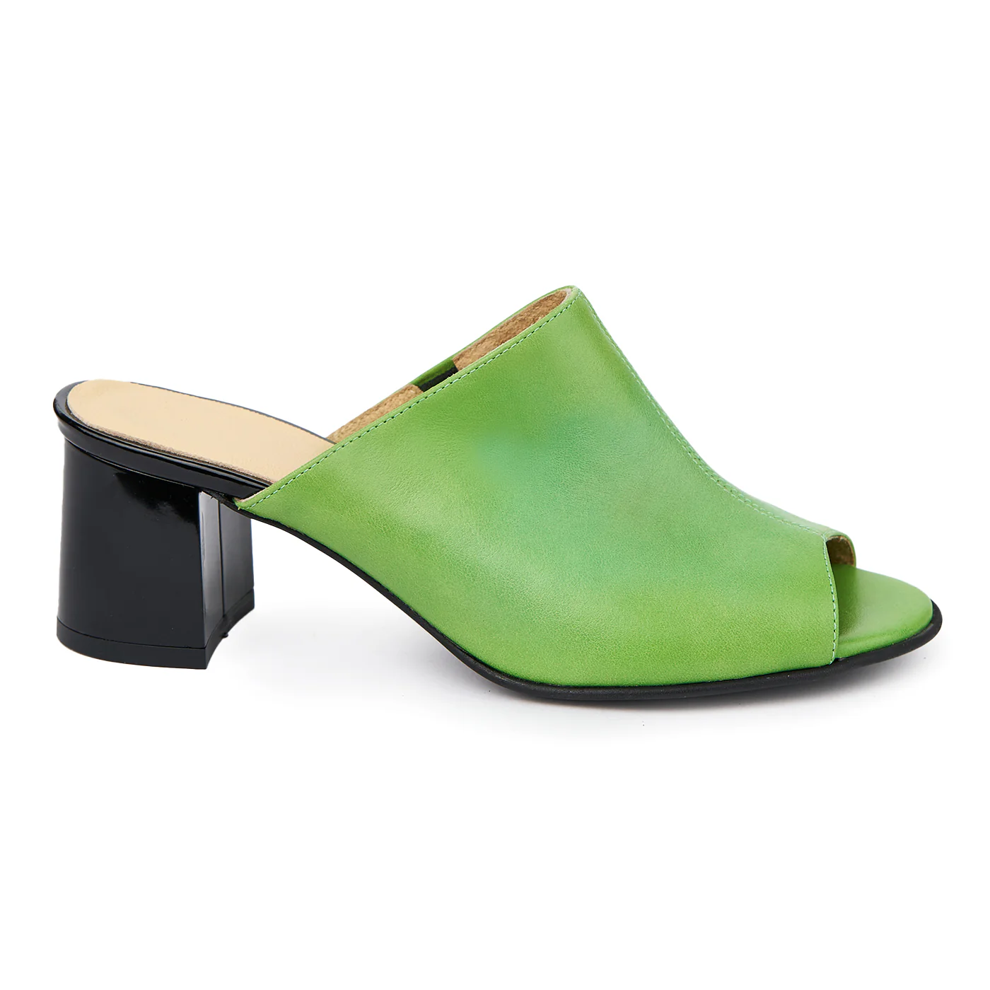 Saboti dama din piele naturala verde 5568