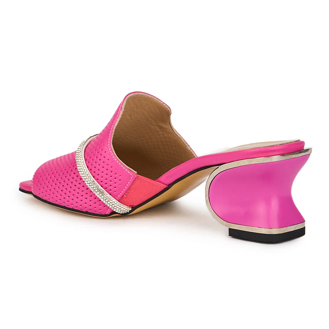 Saboti eleganti dama din piele naturala roz toc 6 cm 15692 - Image 2