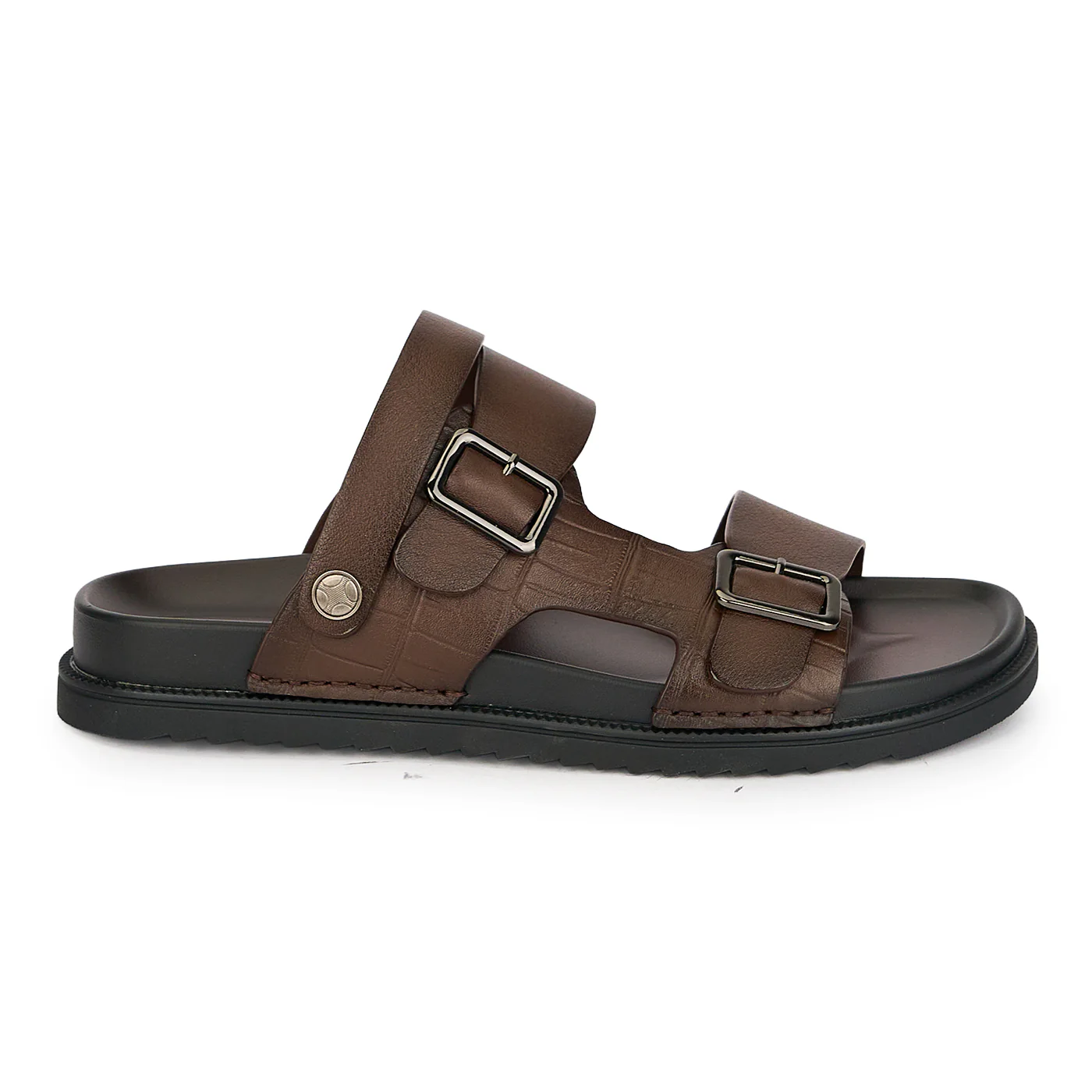 Sandale barbati din piele naturala maro 20176 - Image 2