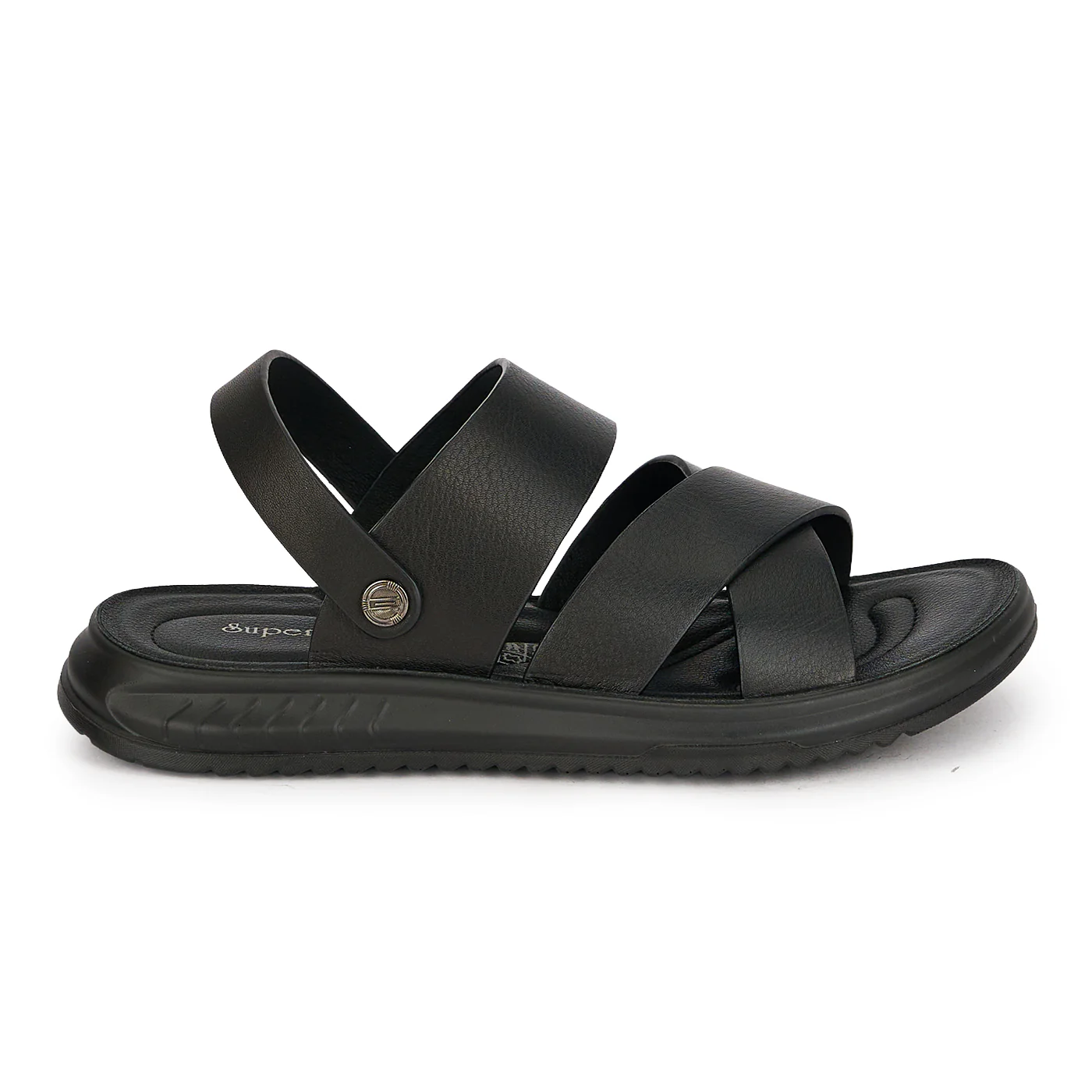 Sandale barbati din piele naturala neagra 20166