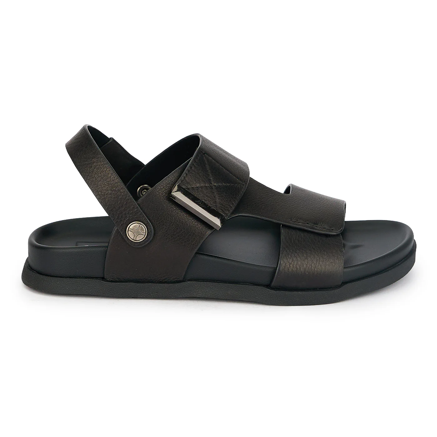 Sandale barbati din piele naturala neagra 20174