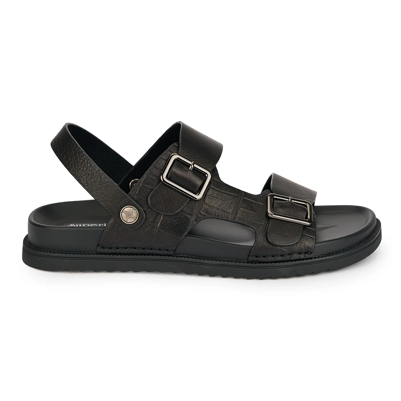 Sandale barbati din piele naturala neagra 20177