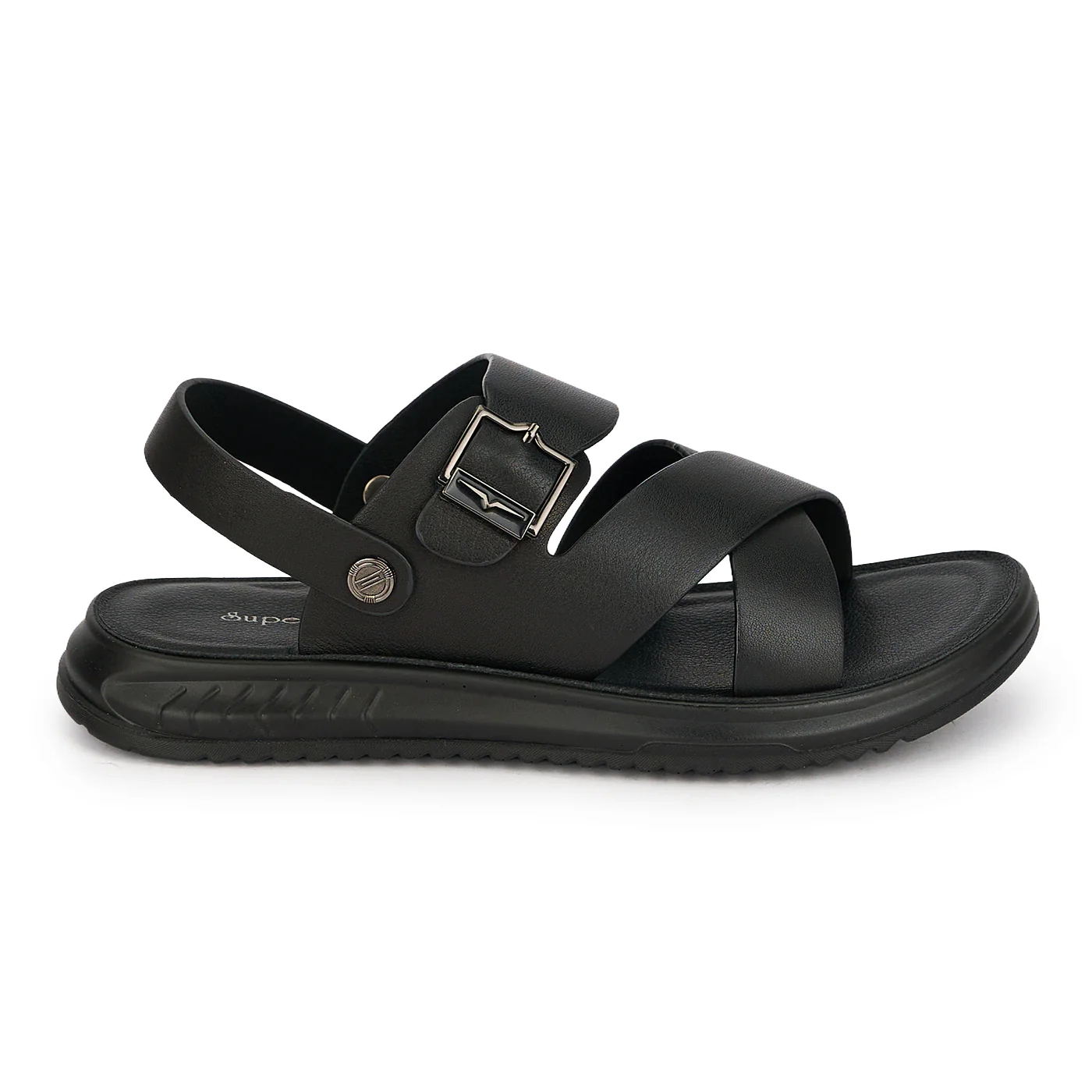 Sandale barbati din piele naturala neagra 20179